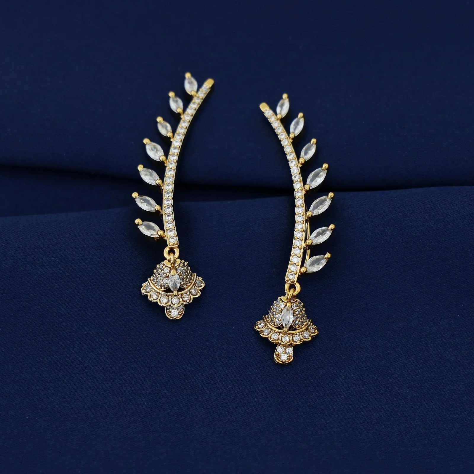 Himadri Golden Flower Ear-Cuff (Set of 2) - Image 15