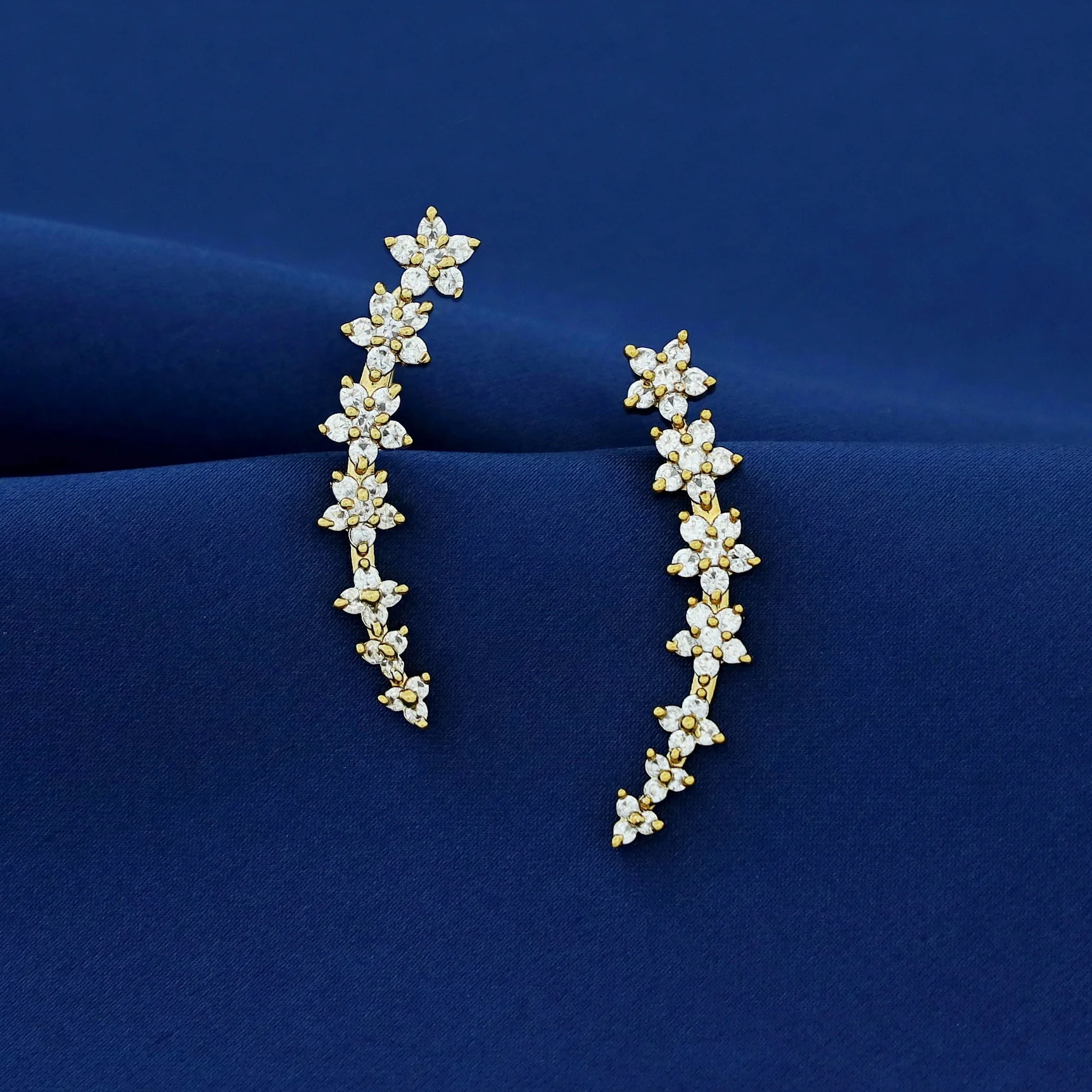 Himadri Golden Flower Ear-Cuff (Set of 2) - Image 16