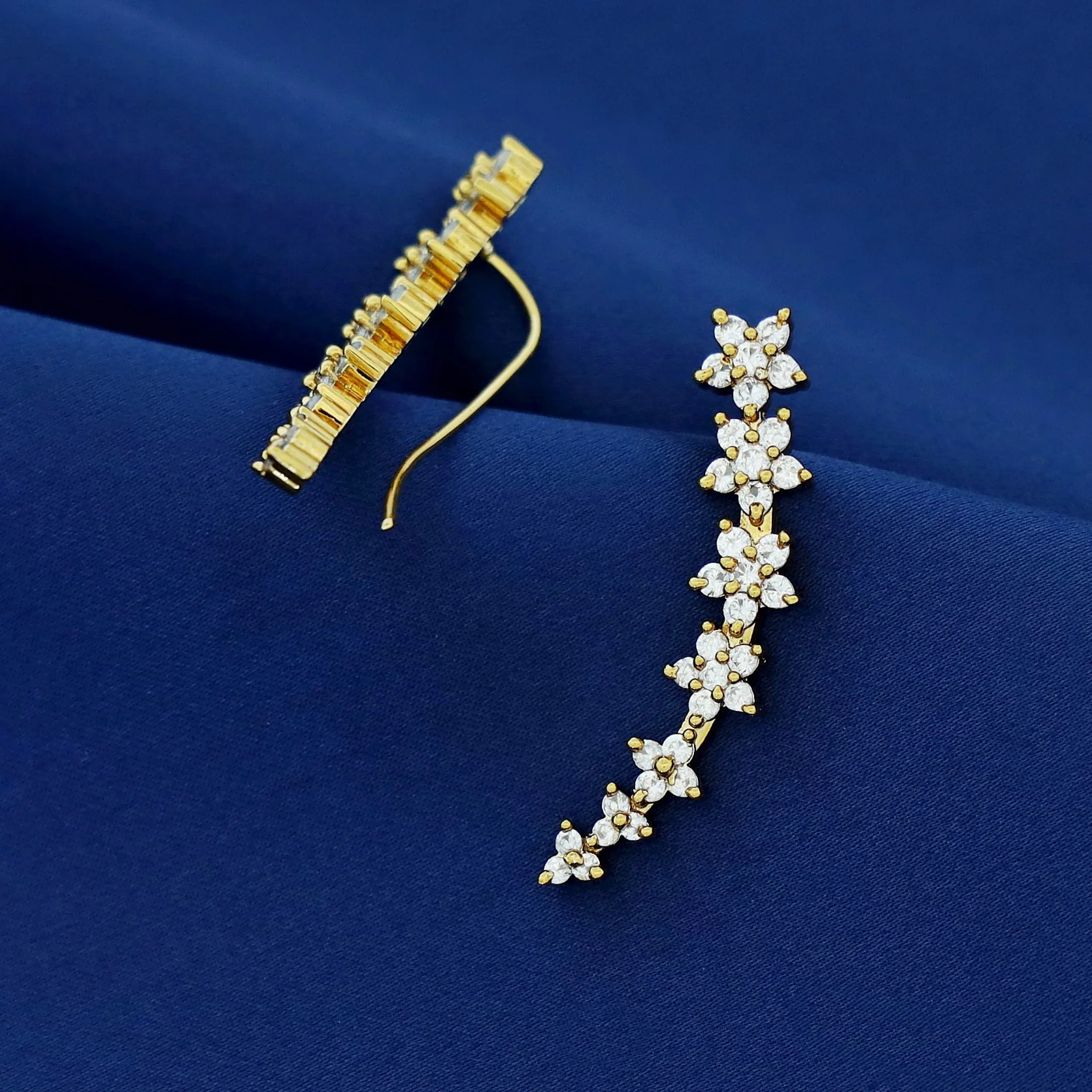 Himadri Golden Flower Ear-Cuff (Set of 2) - Image 17
