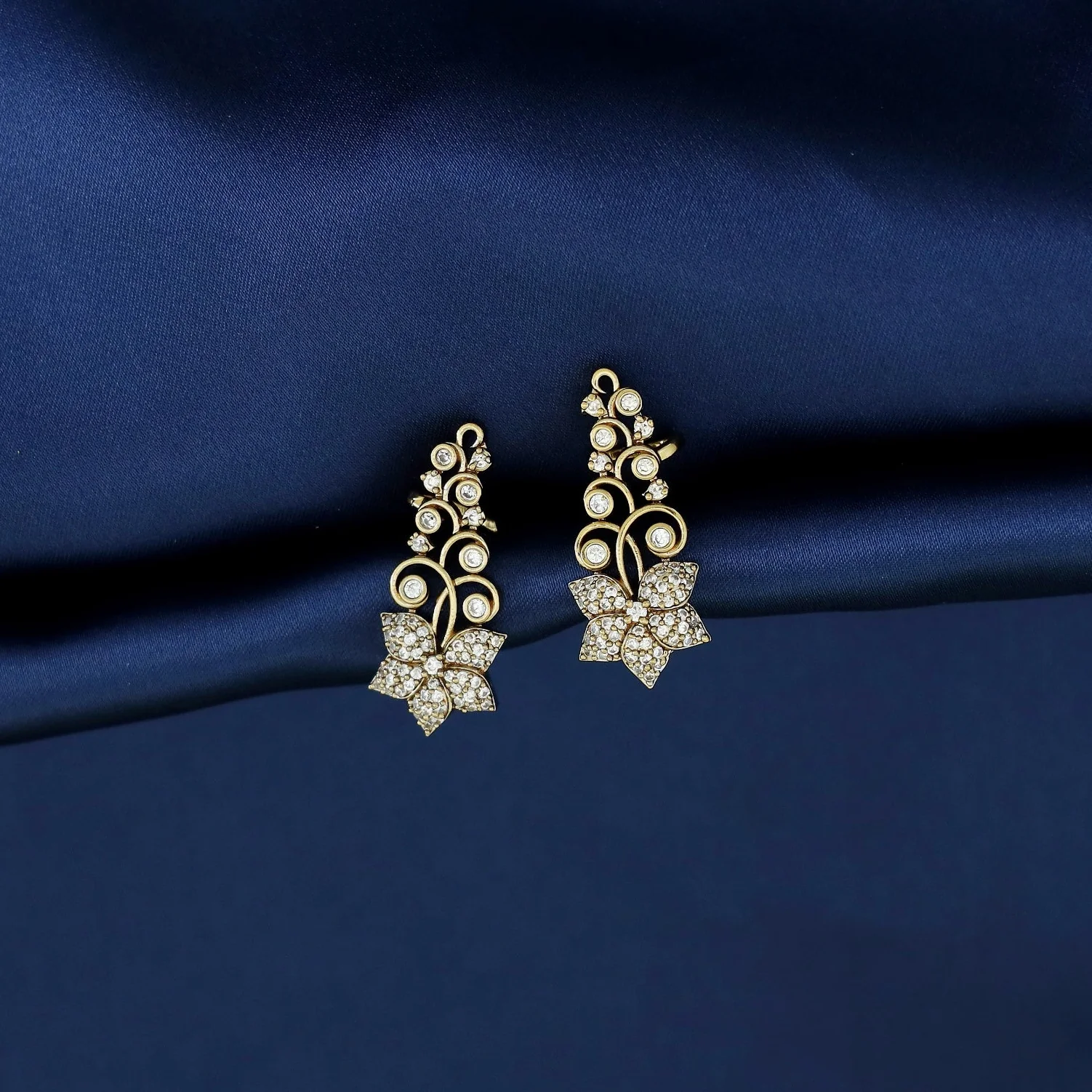 Himadri Golden Flower Ear-Cuff (Set of 2) - Image 8