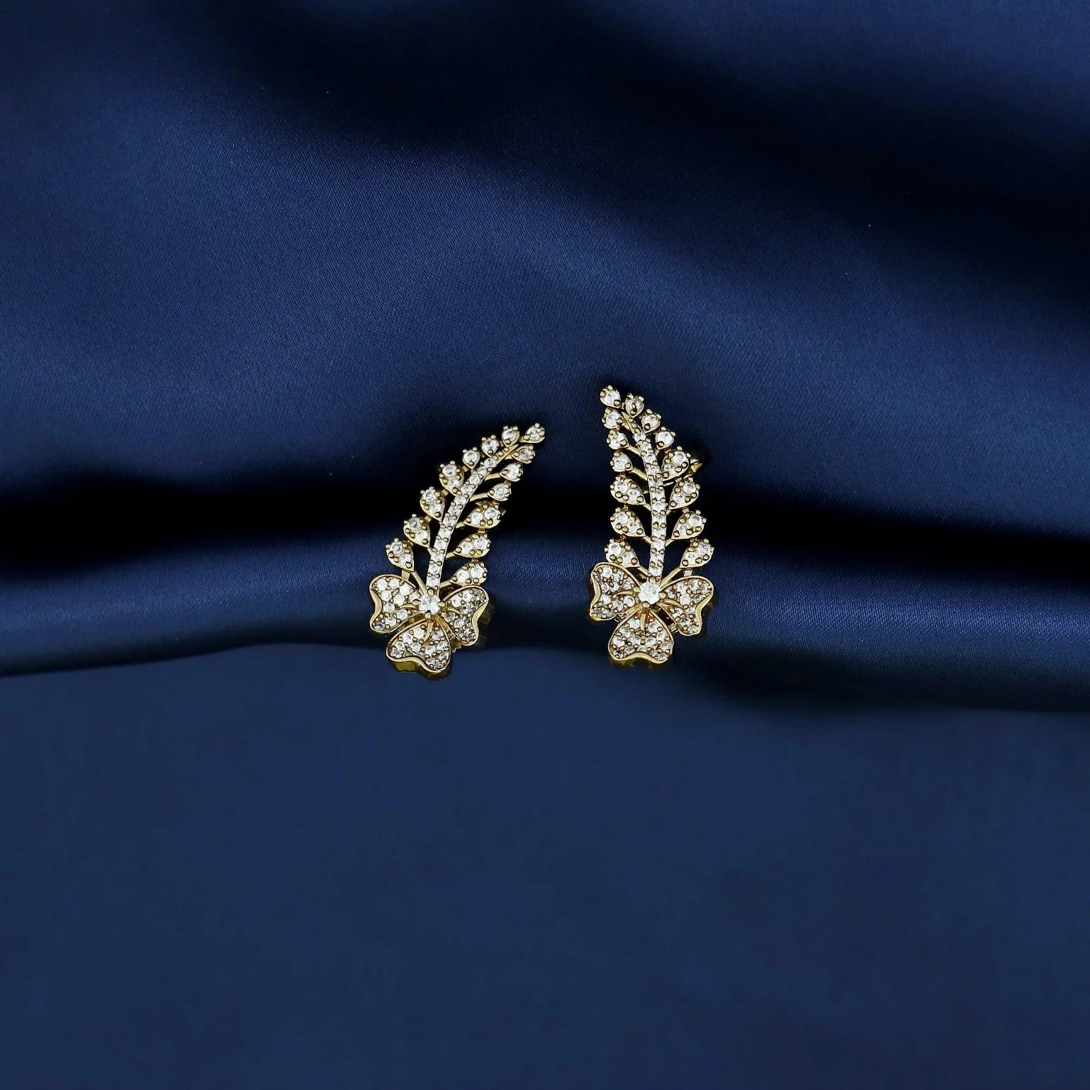Himadri Golden Flower Ear-Cuff (Set of 2) - Image 9