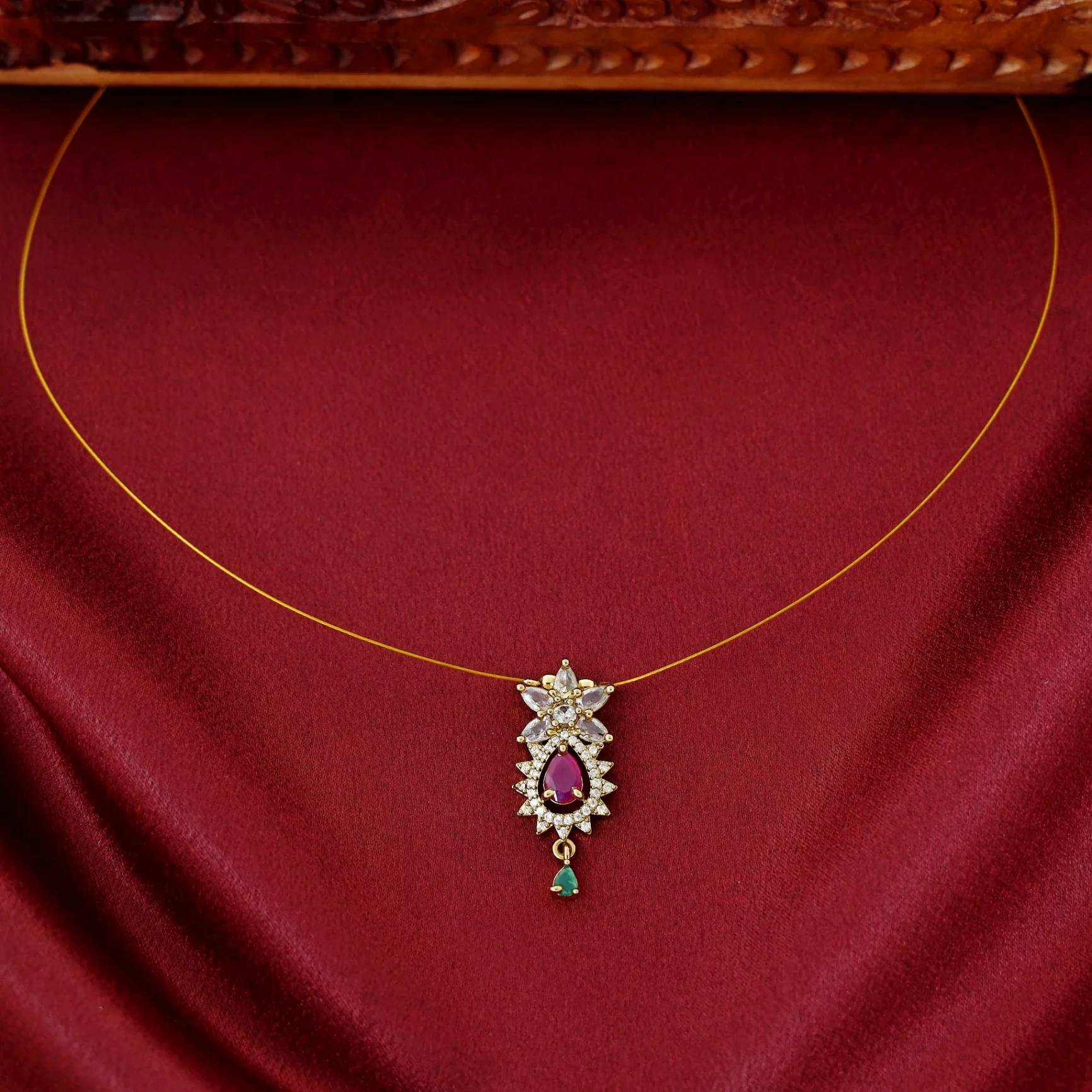 Hritika Floral AD Stone String Neckpiece - Image 8