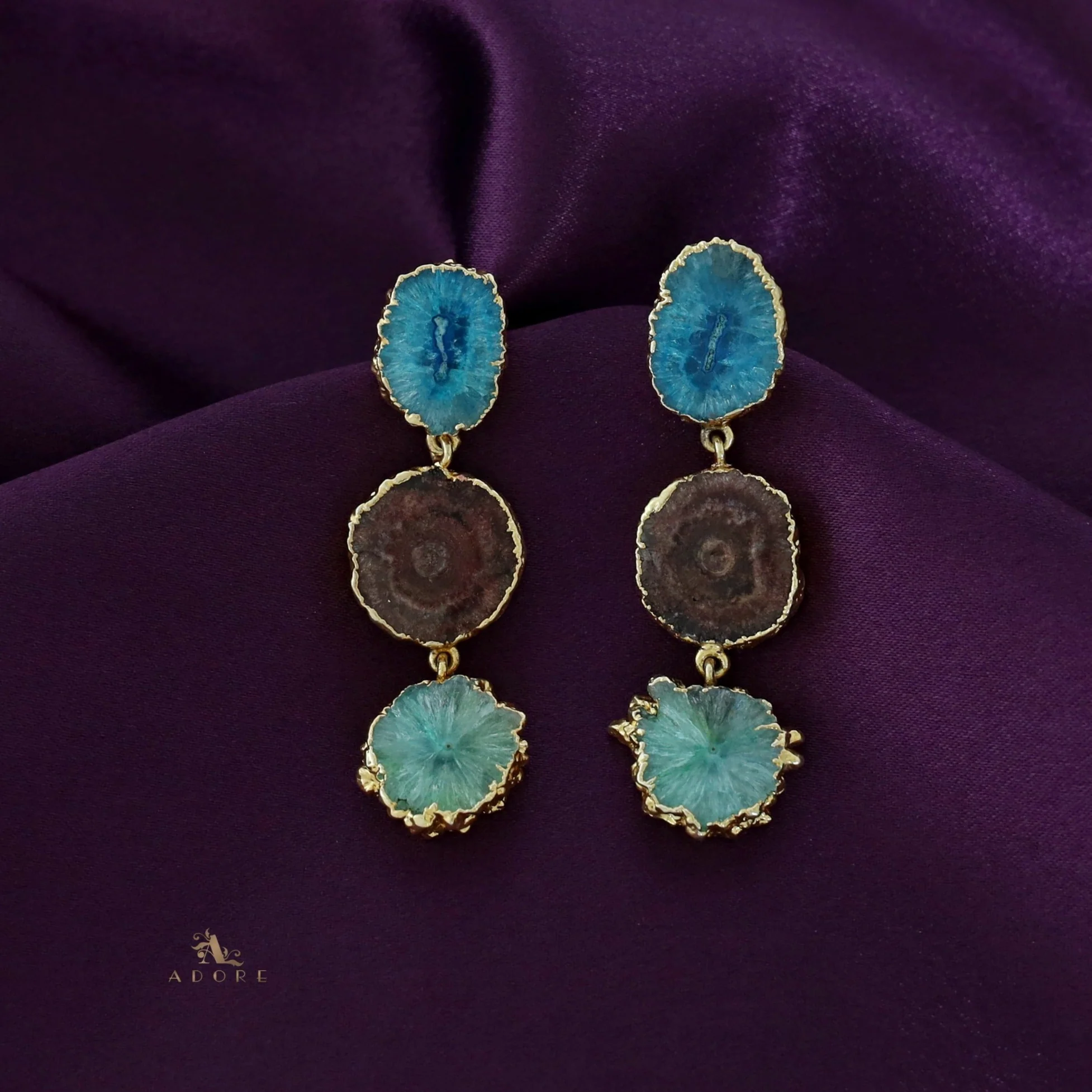 Iliana 3 Layer Solar Agate Earring - Image 19