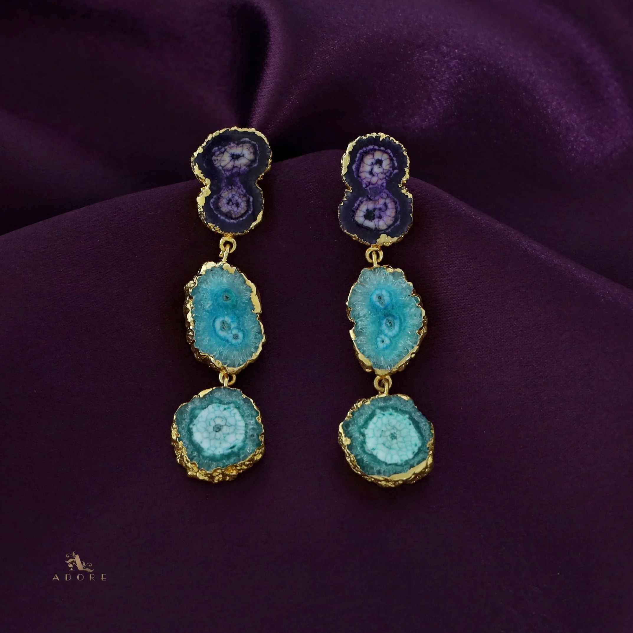 Iliana 3 Layer Solar Agate Earring - Image 20