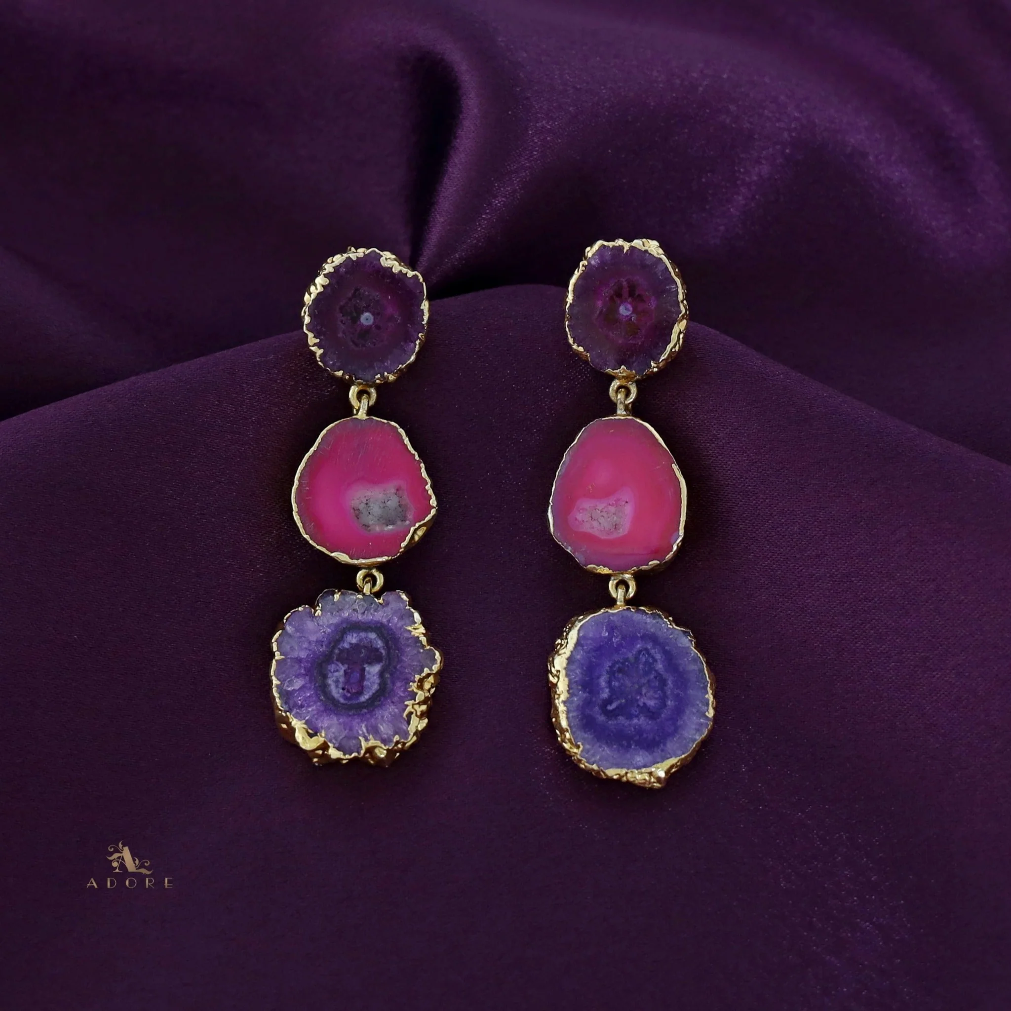 Iliana 3 Layer Solar Agate Earring - Image 21