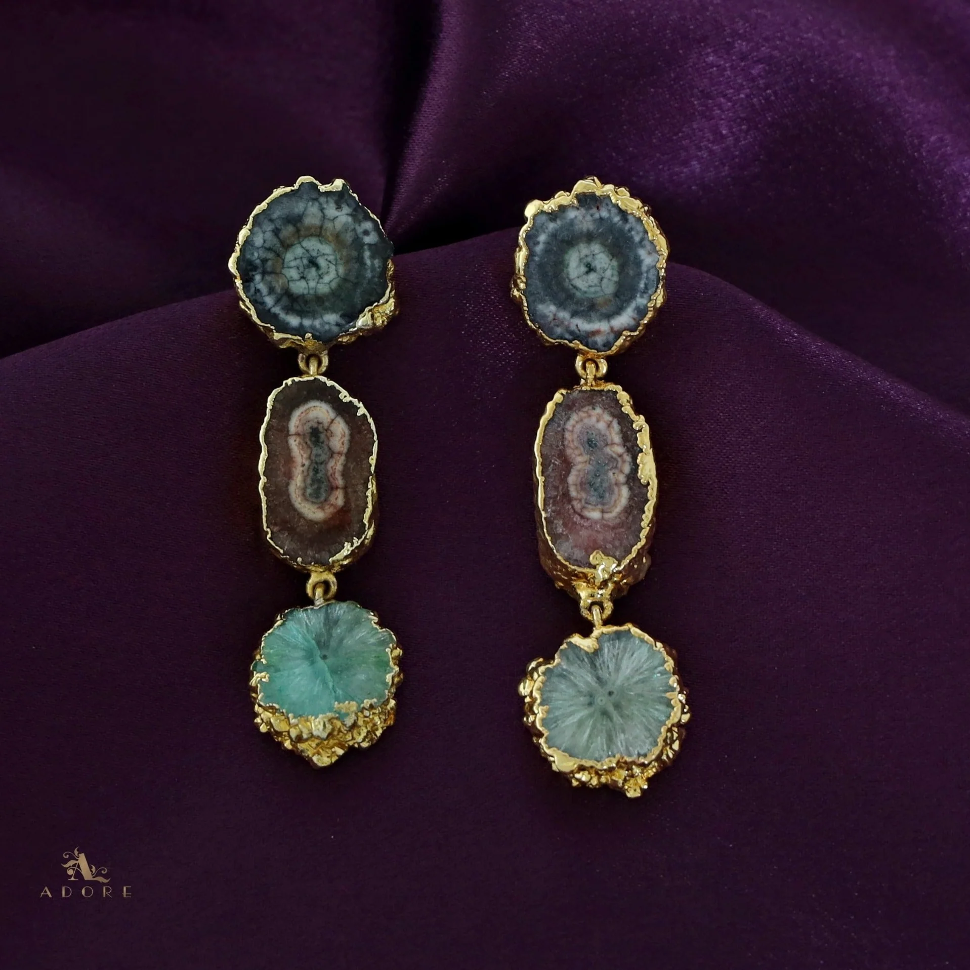 Iliana 3 Layer Solar Agate Earring - Image 23