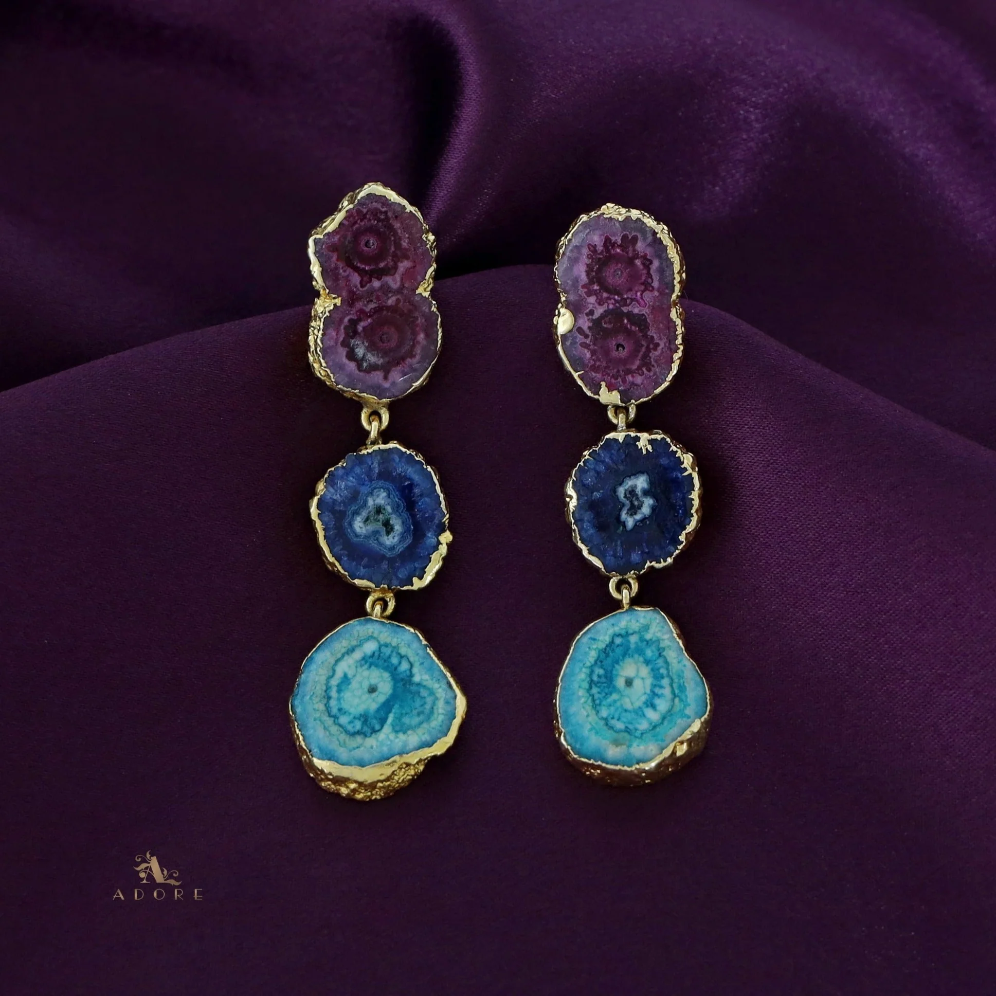 Iliana 3 Layer Solar Agate Earring - Image 24