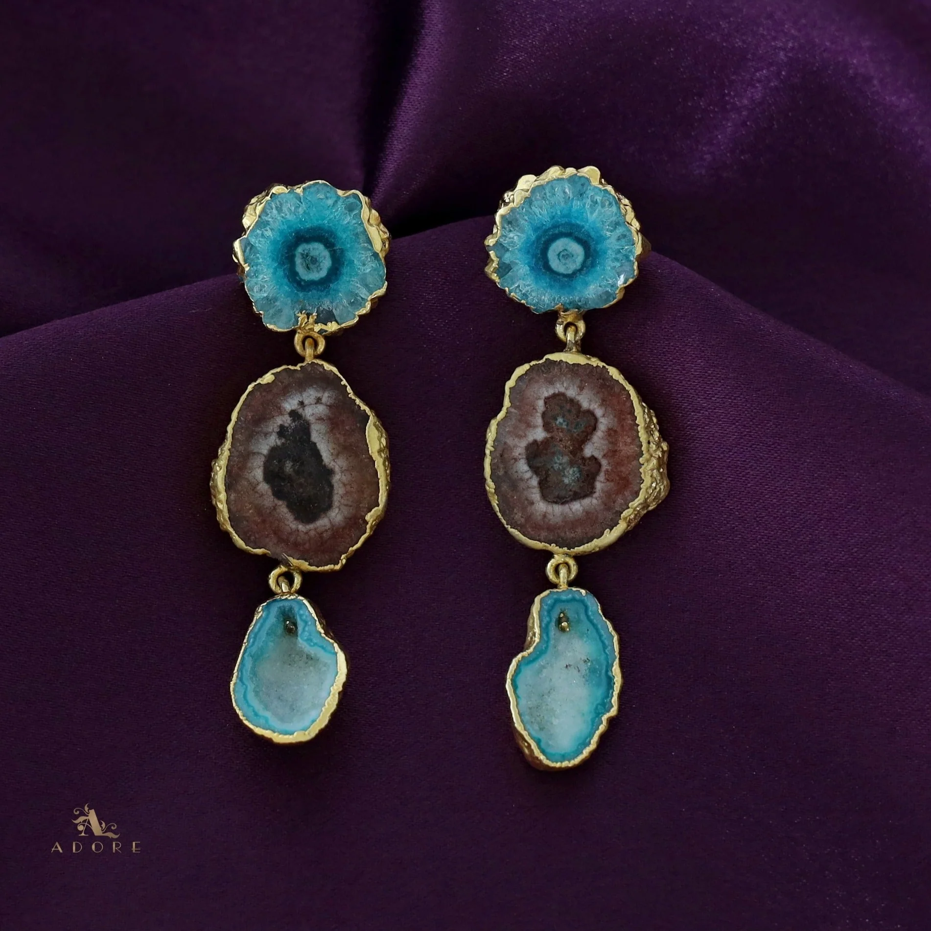 Iliana 3 Layer Solar Agate Earring - Image 26