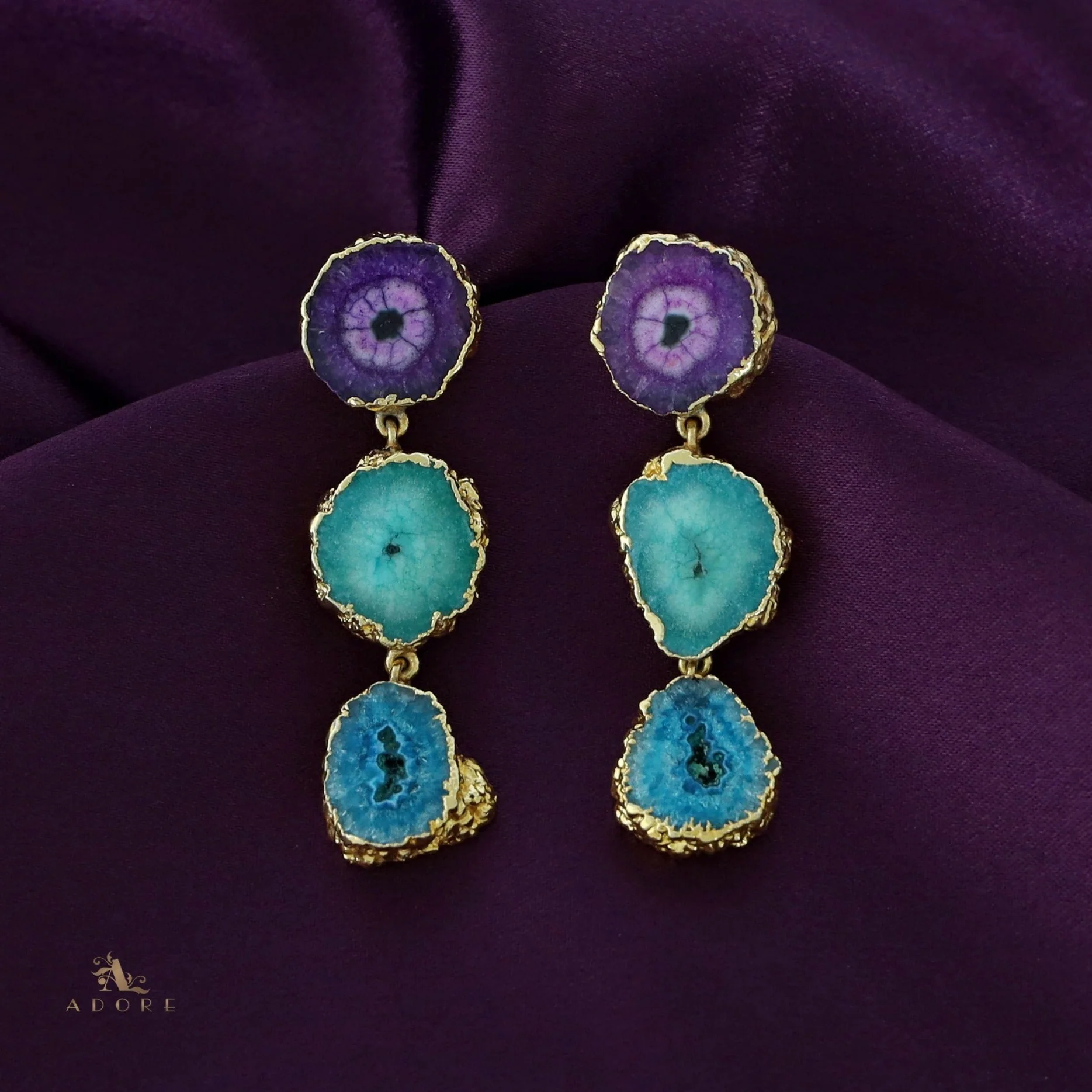 Iliana 3 Layer Solar Agate Earring - Image 27