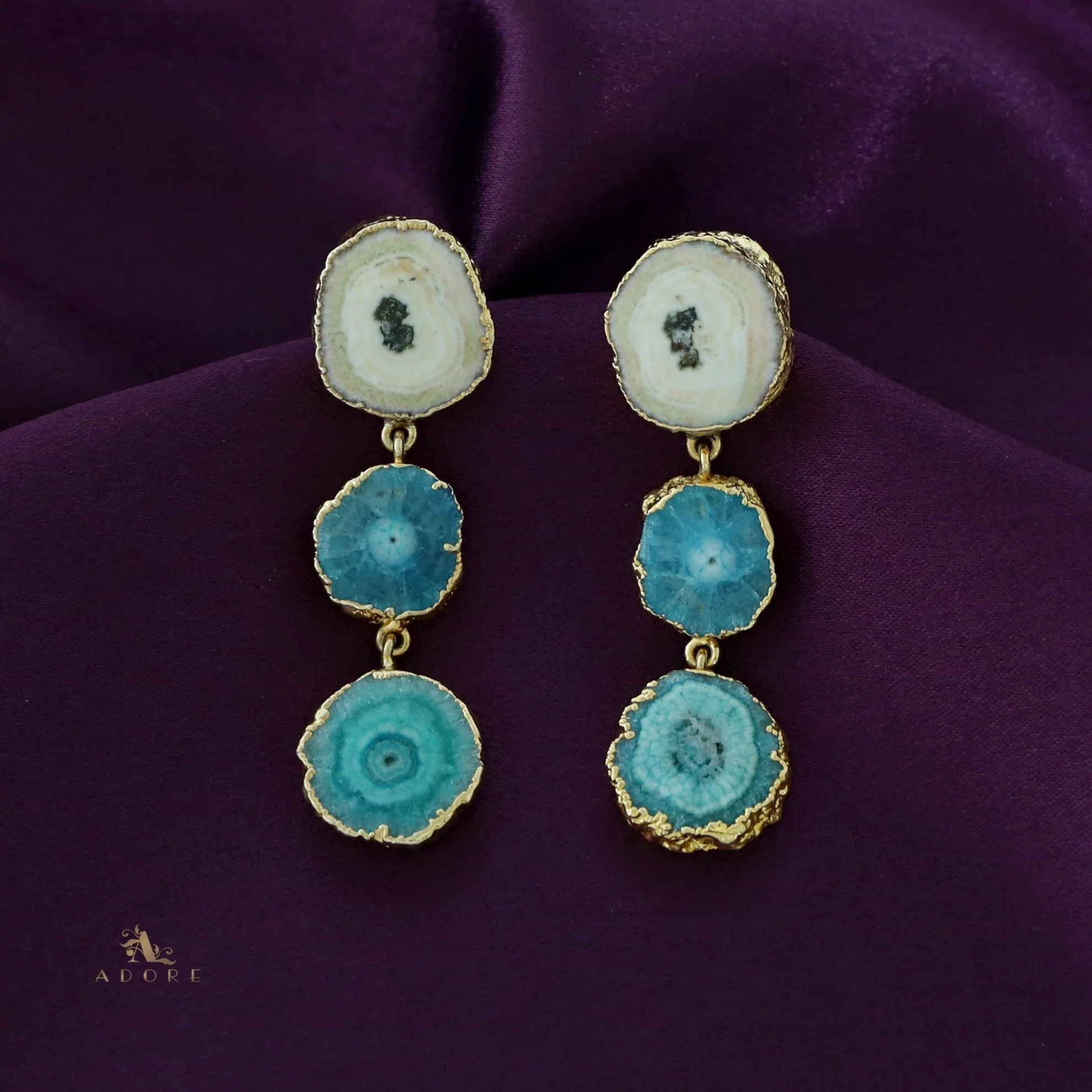 Iliana 3 Layer Solar Agate Earring - Image 28