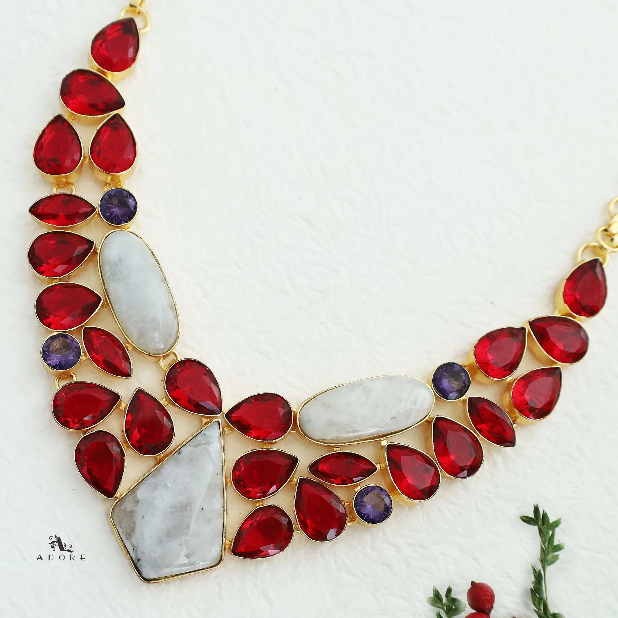 Lily Glossy Stone Neckpiece - Image 3