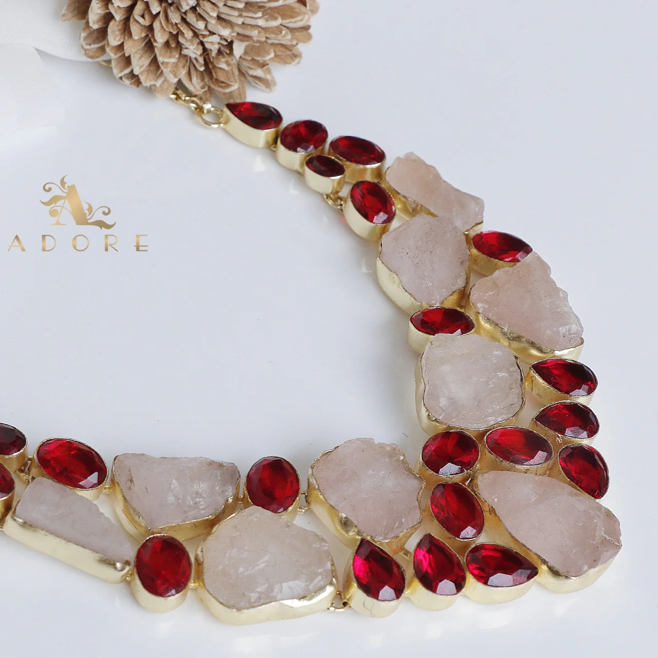 Isha Rose Quartz Neckpiece - Image 3