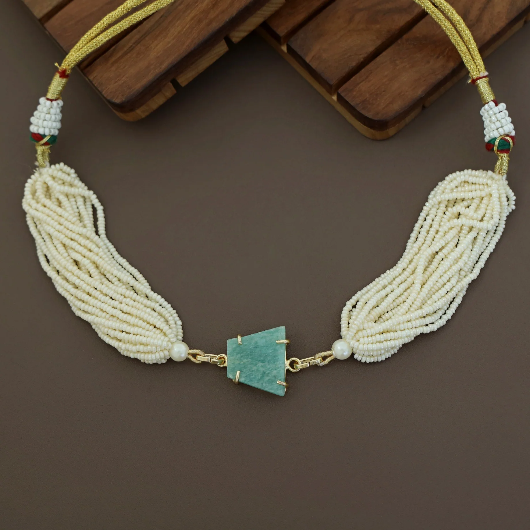 Ishani Raw Stone Pearl Choker - Image 10