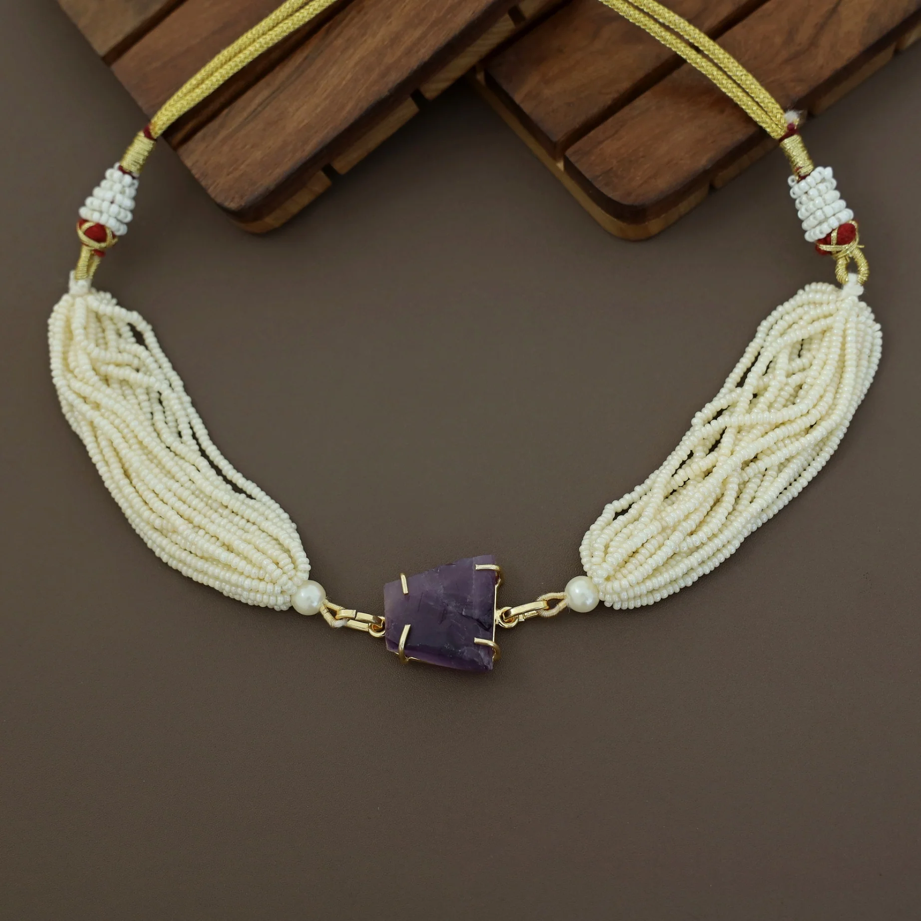 Ishani Raw Stone Pearl Choker - Image 3