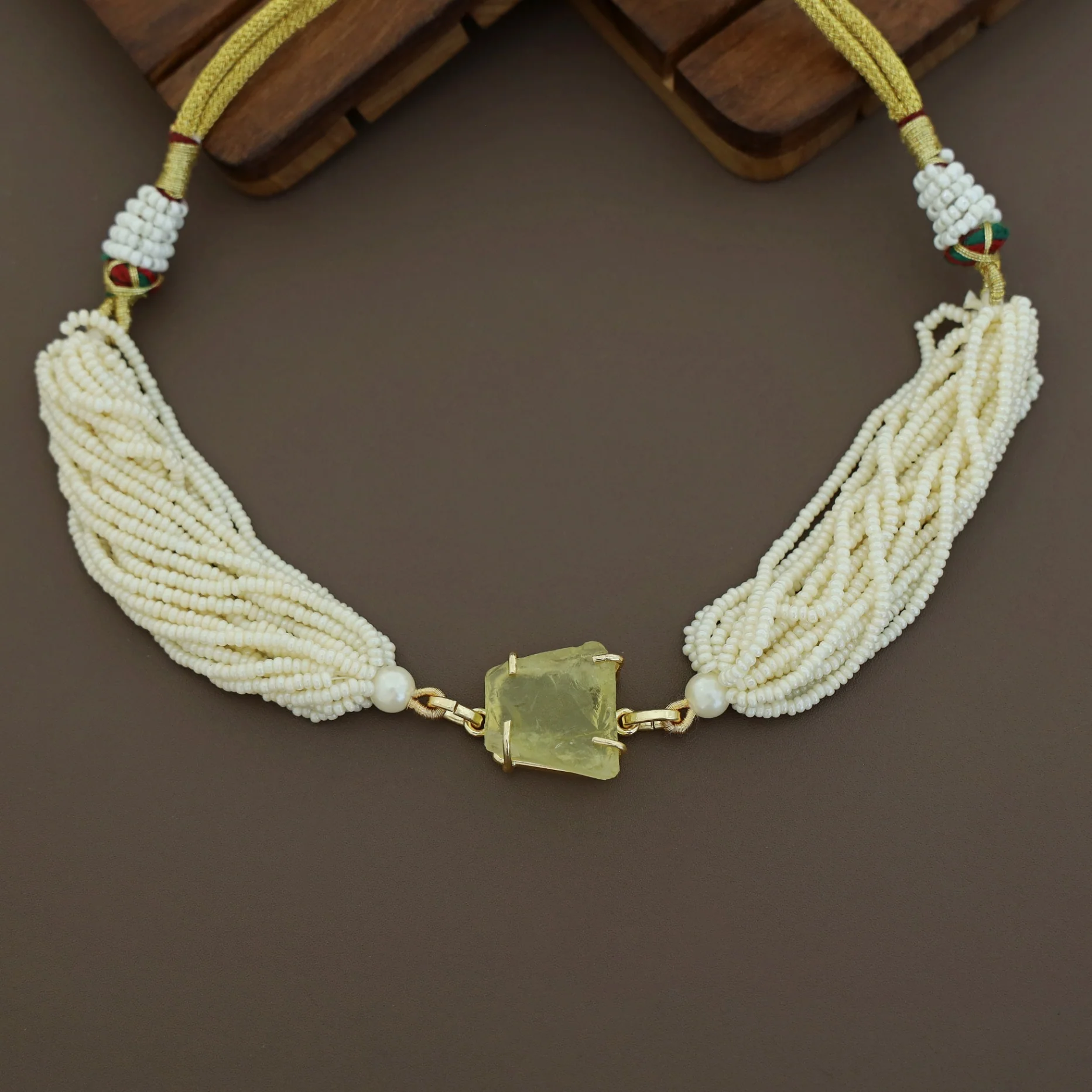 Ishani Raw Stone Pearl Choker - Image 4