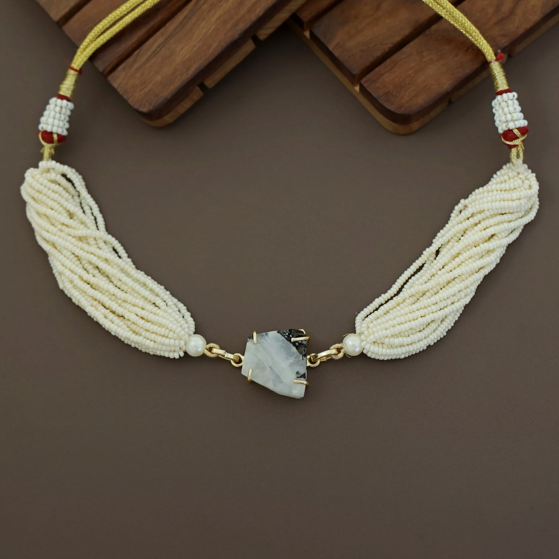Ishani Raw Stone Pearl Choker - Image 5