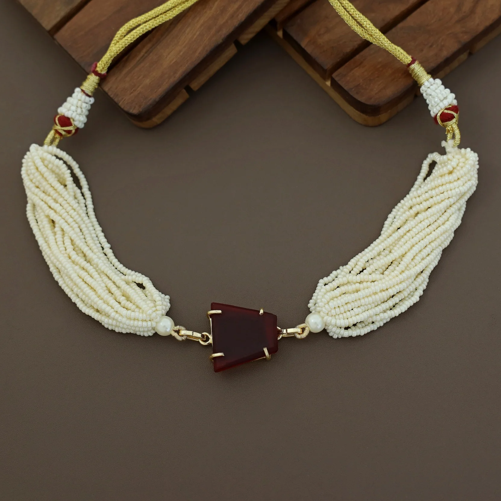 Ishani Raw Stone Pearl Choker - Image 6