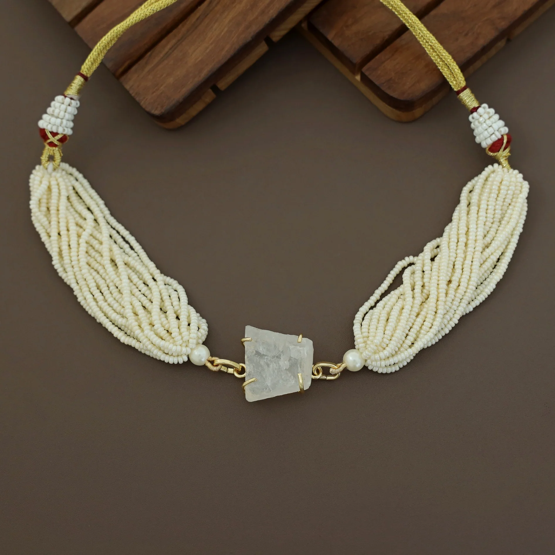 Ishani Raw Stone Pearl Choker - Image 7