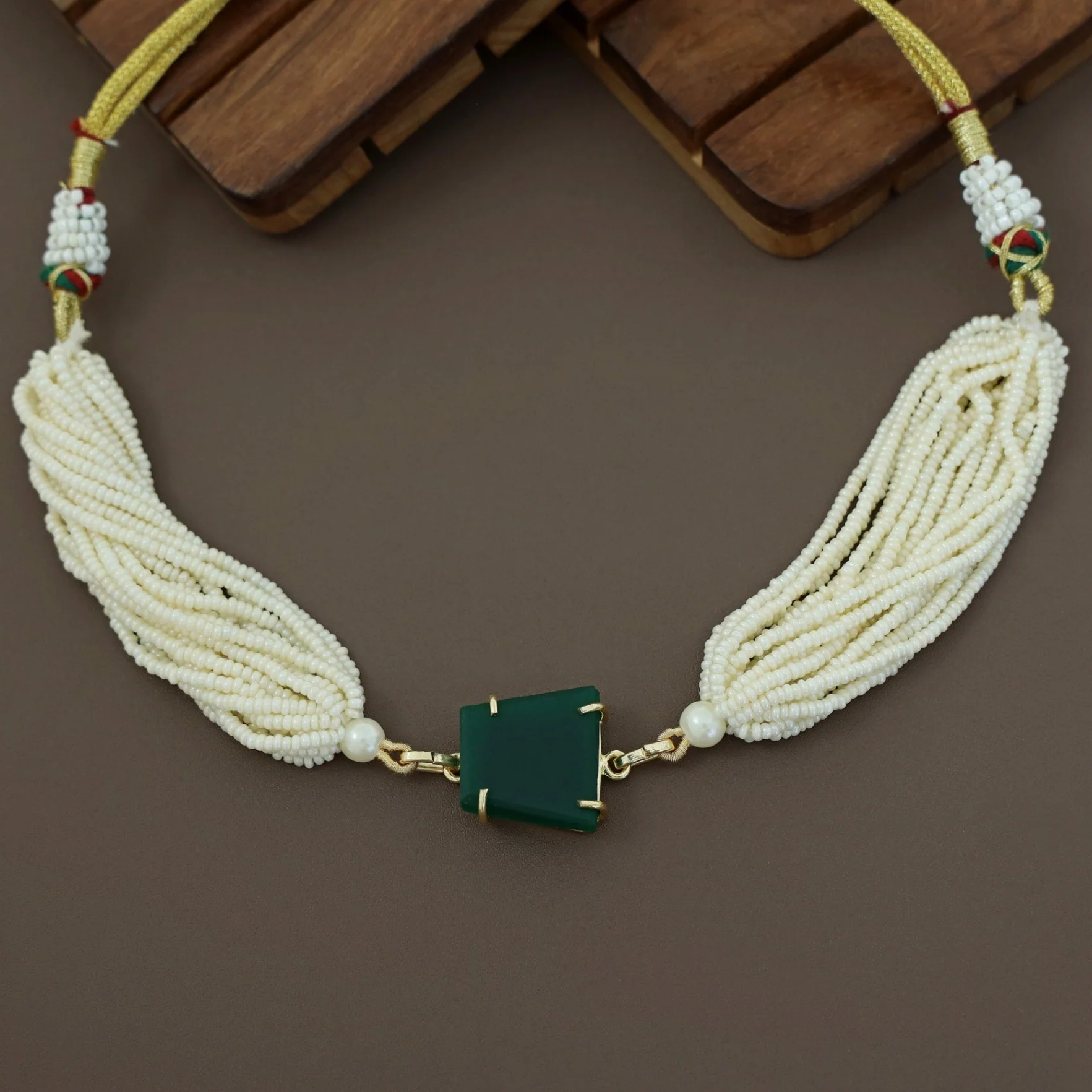 Ishani Raw Stone Pearl Choker - Image 8