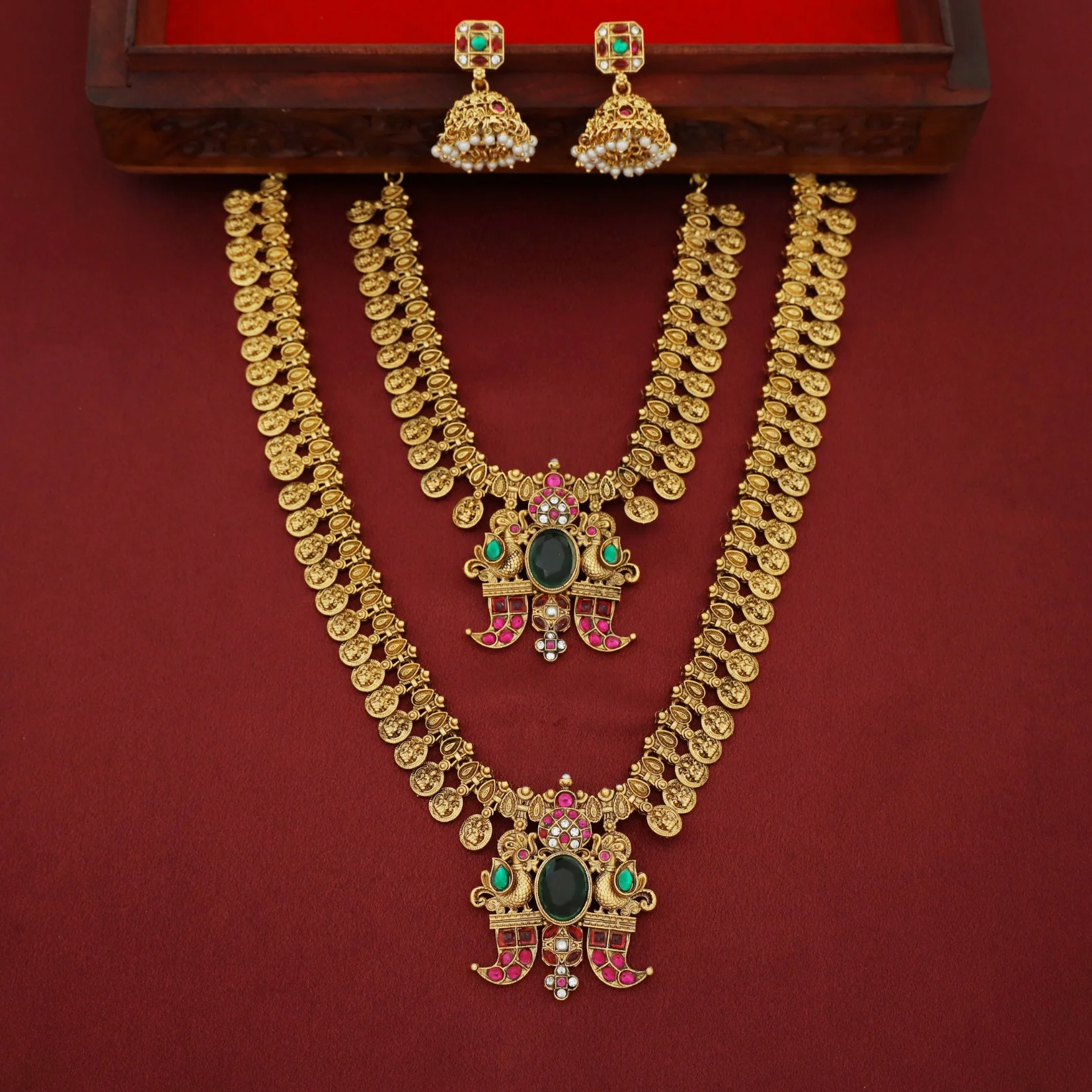 Ishvarya Devi Kashi Bridal Set Neckpiece With Earring - Image 2