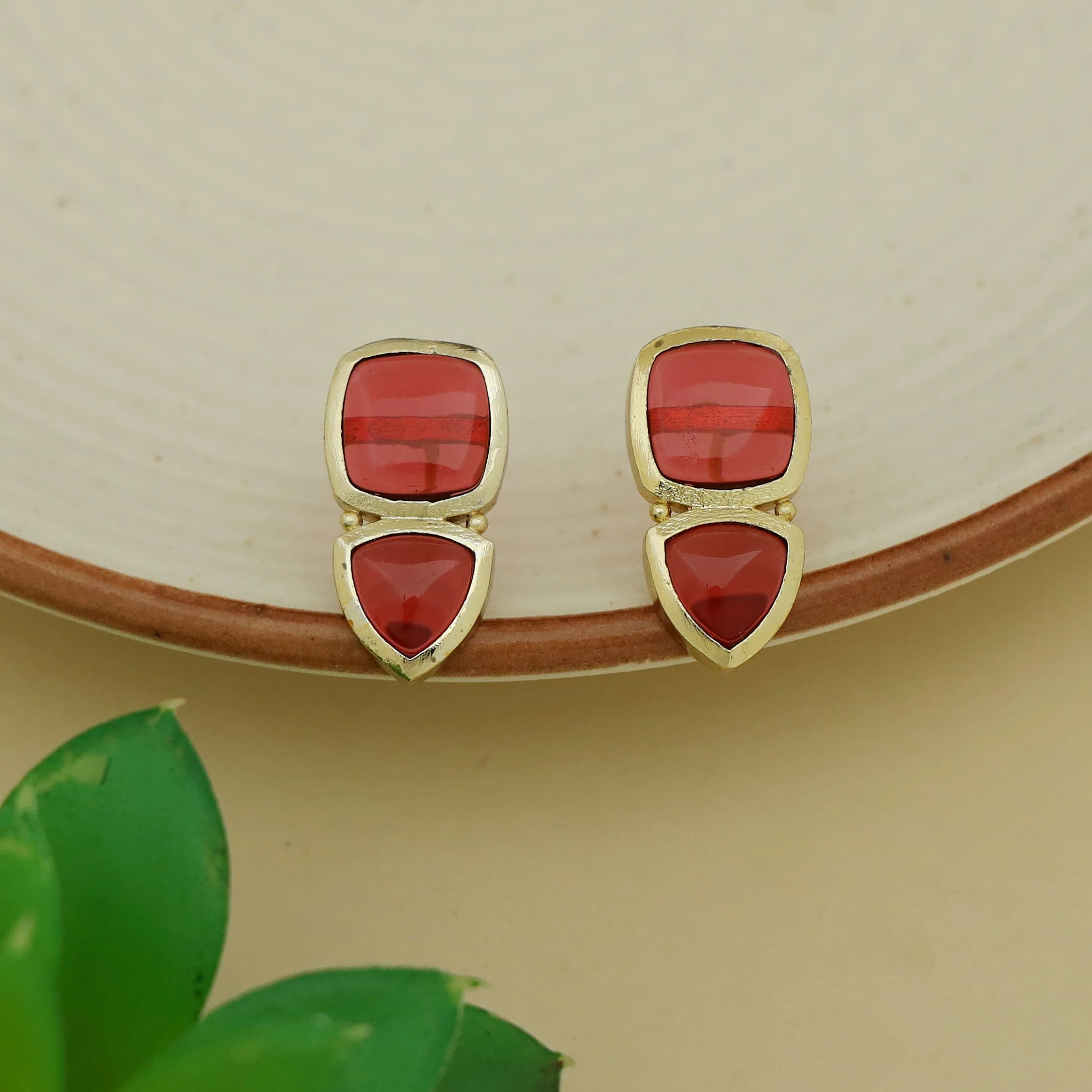 Ivanna Curved Square Triangle Earring - Image 11