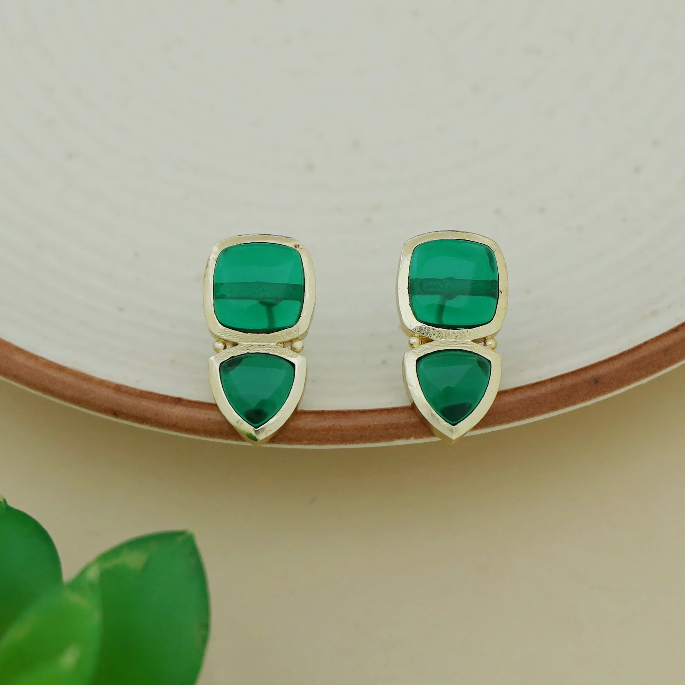 Ivanna Curved Square Triangle Earring - Image 2