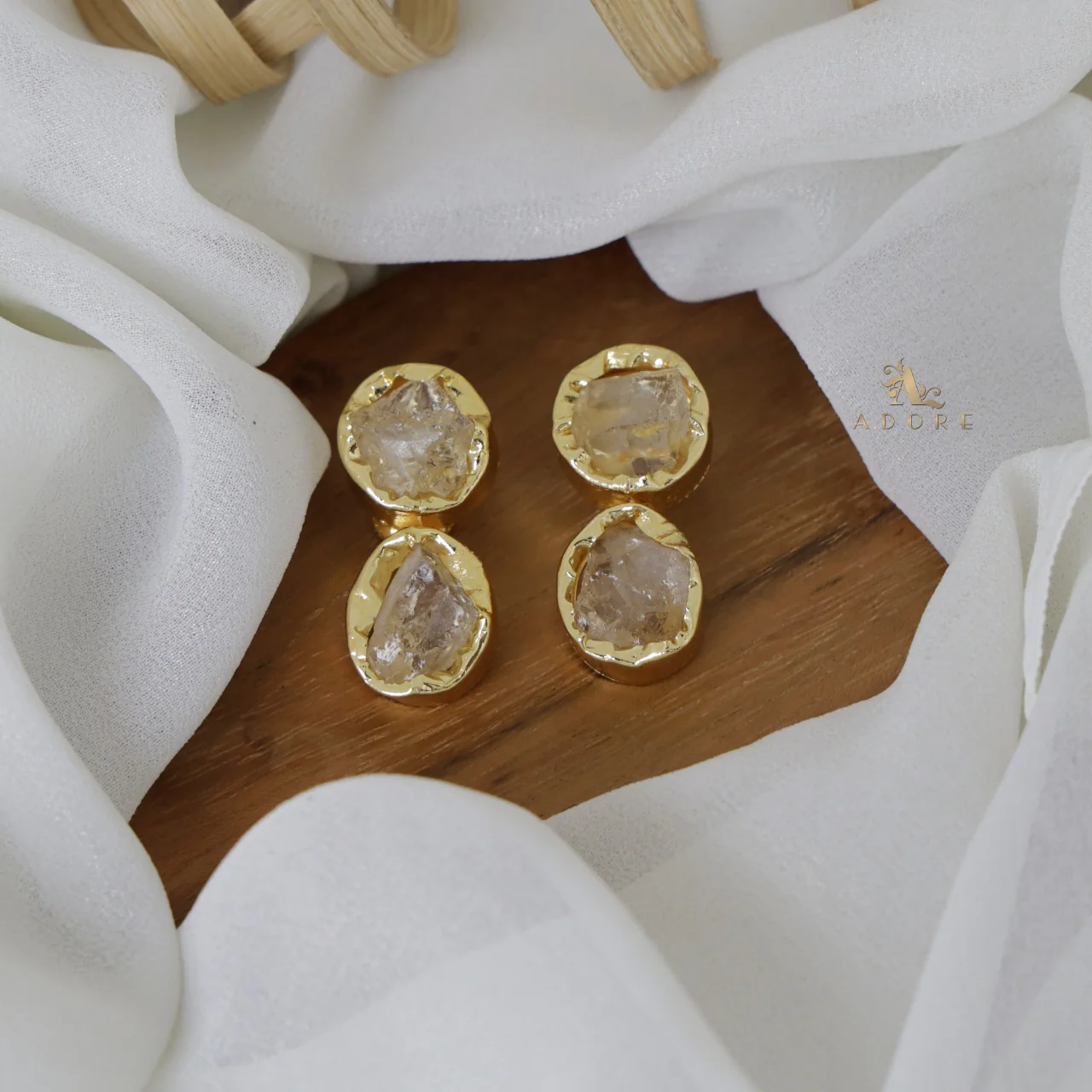 Ivona Dual Raw Stone Earring - Image 10