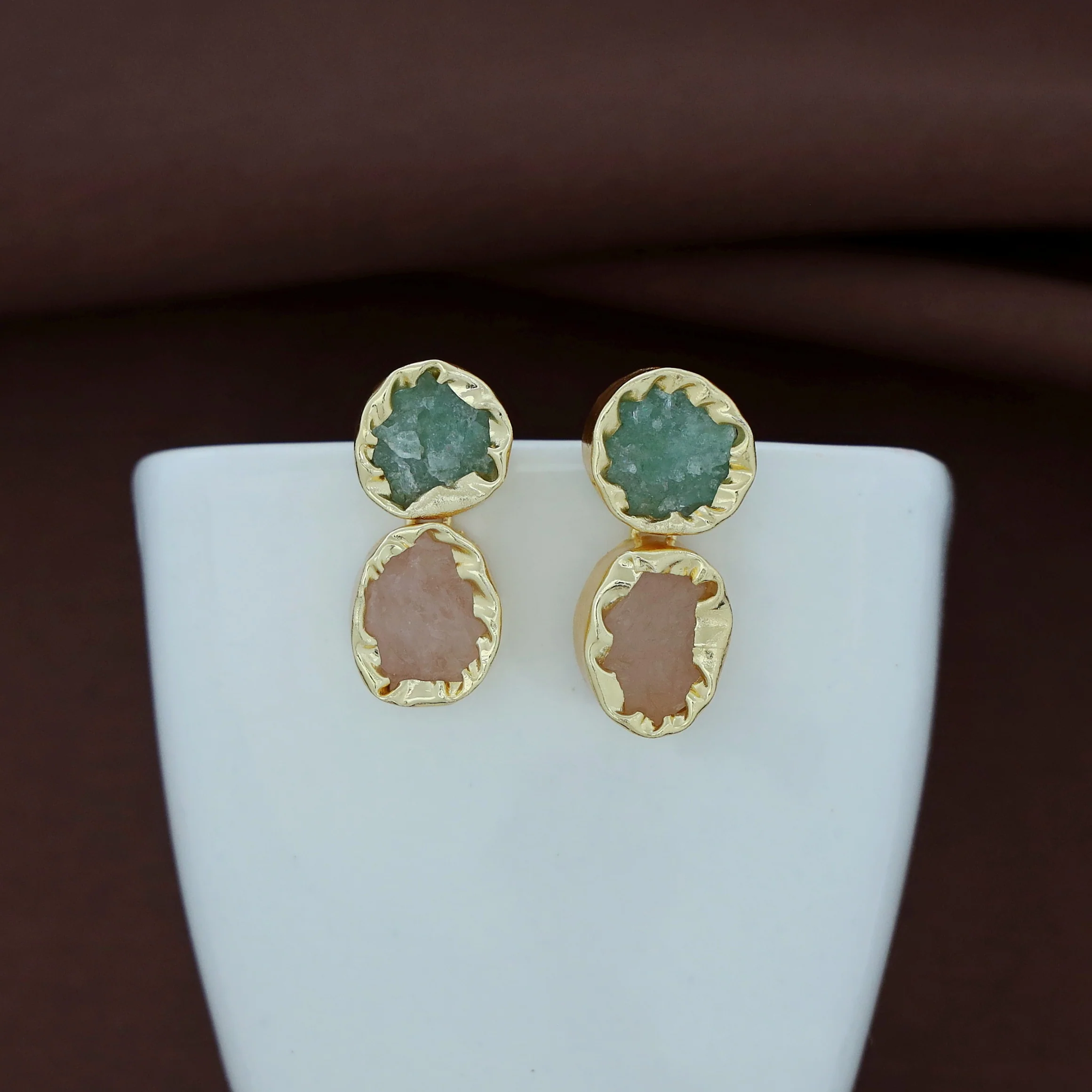 Ivona Dual Raw Stone Earring - Image 11