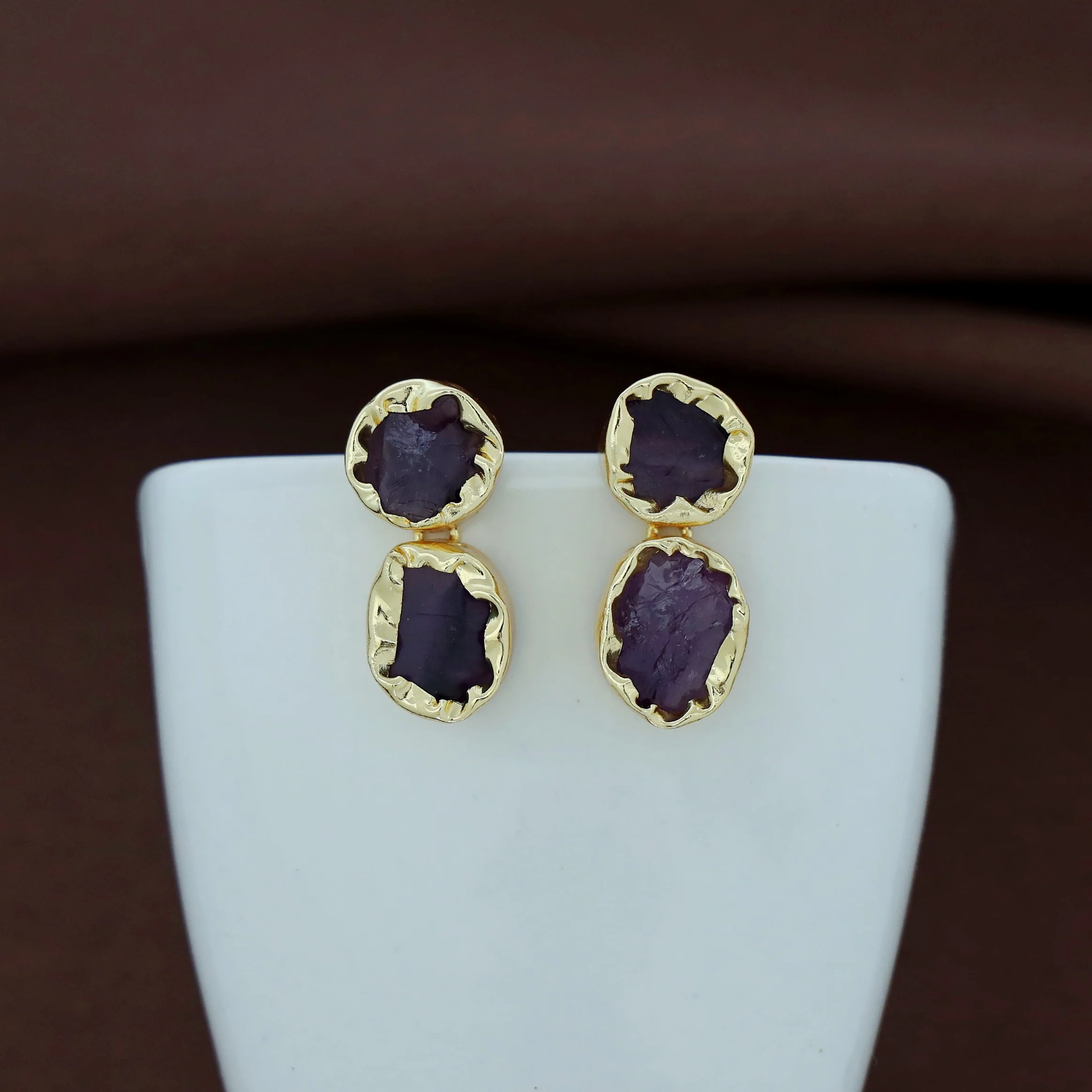 Ivona Dual Raw Stone Earring - Image 12