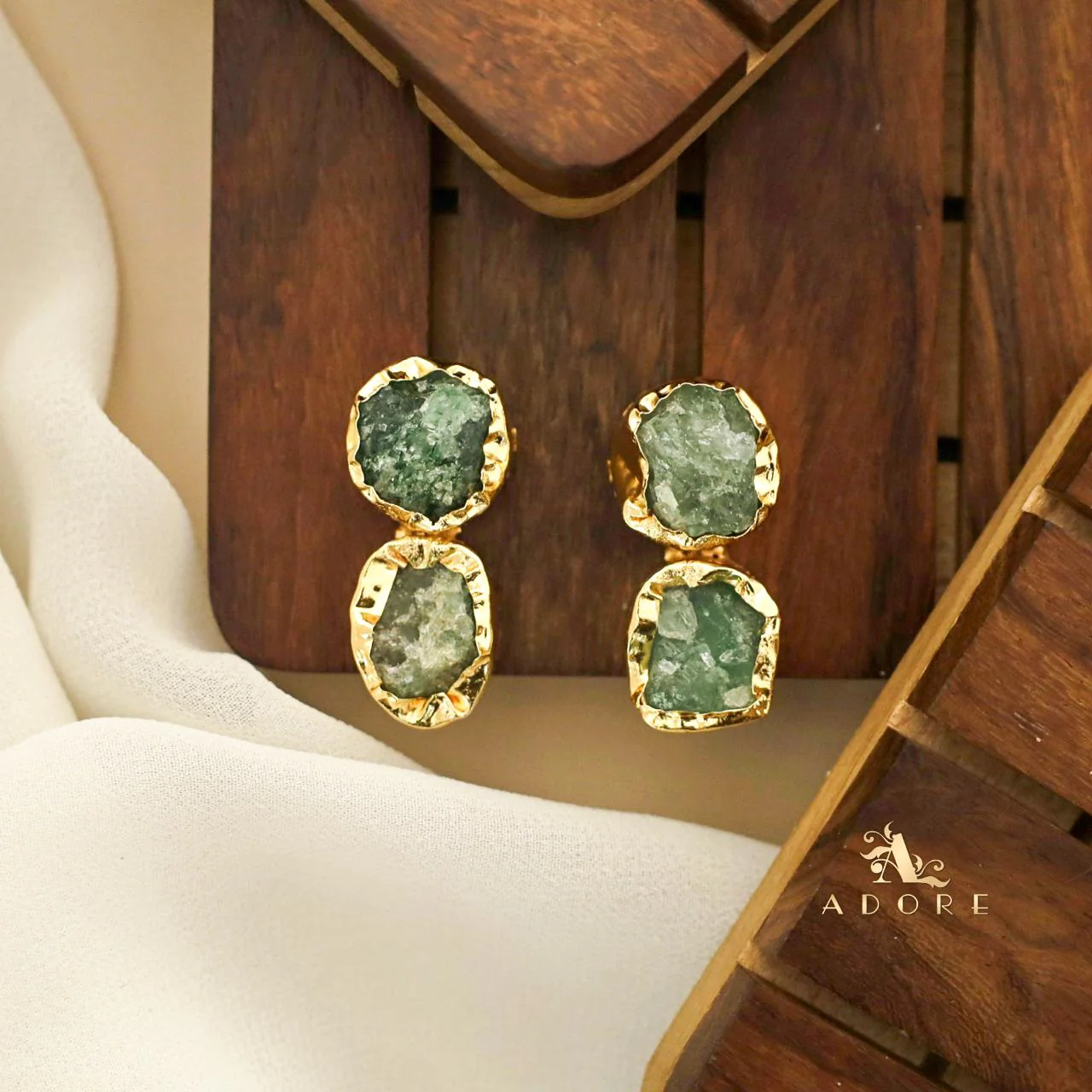 Ivona Dual Raw Stone Earring - Image 13