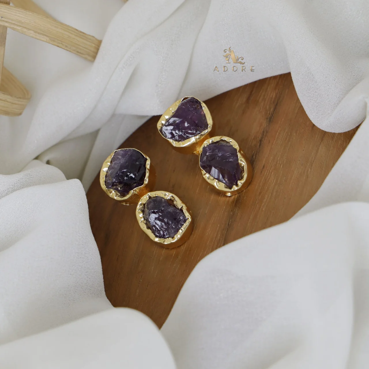 Ivona Dual Raw Stone Earring - Image 15