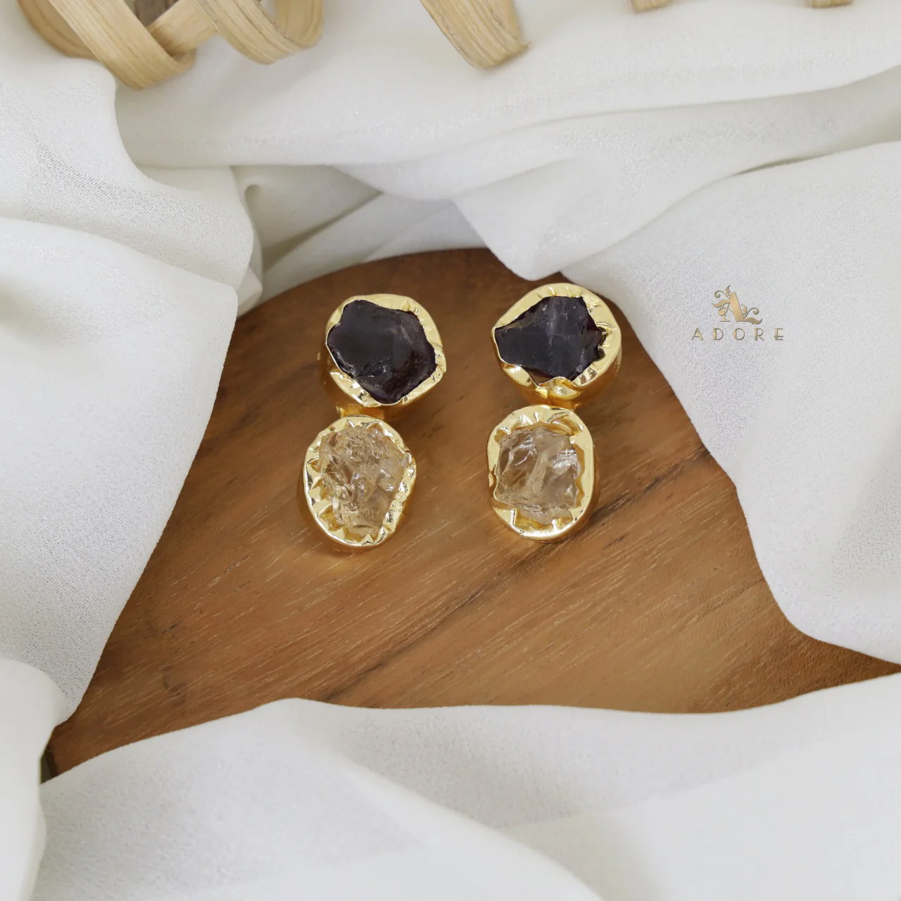 Ivona Dual Raw Stone Earring - Image 16
