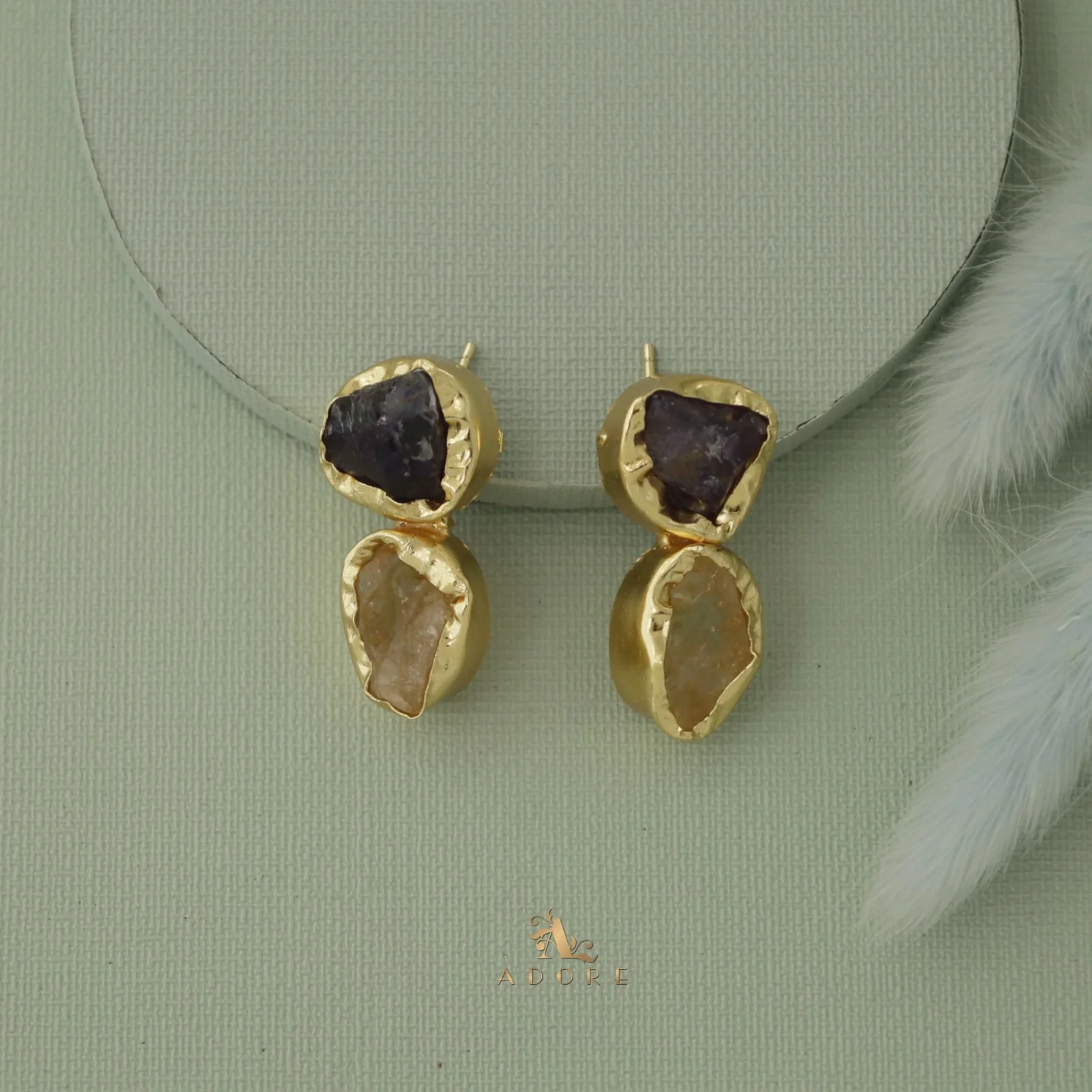 Ivona Dual Raw Stone Earring - Image 22