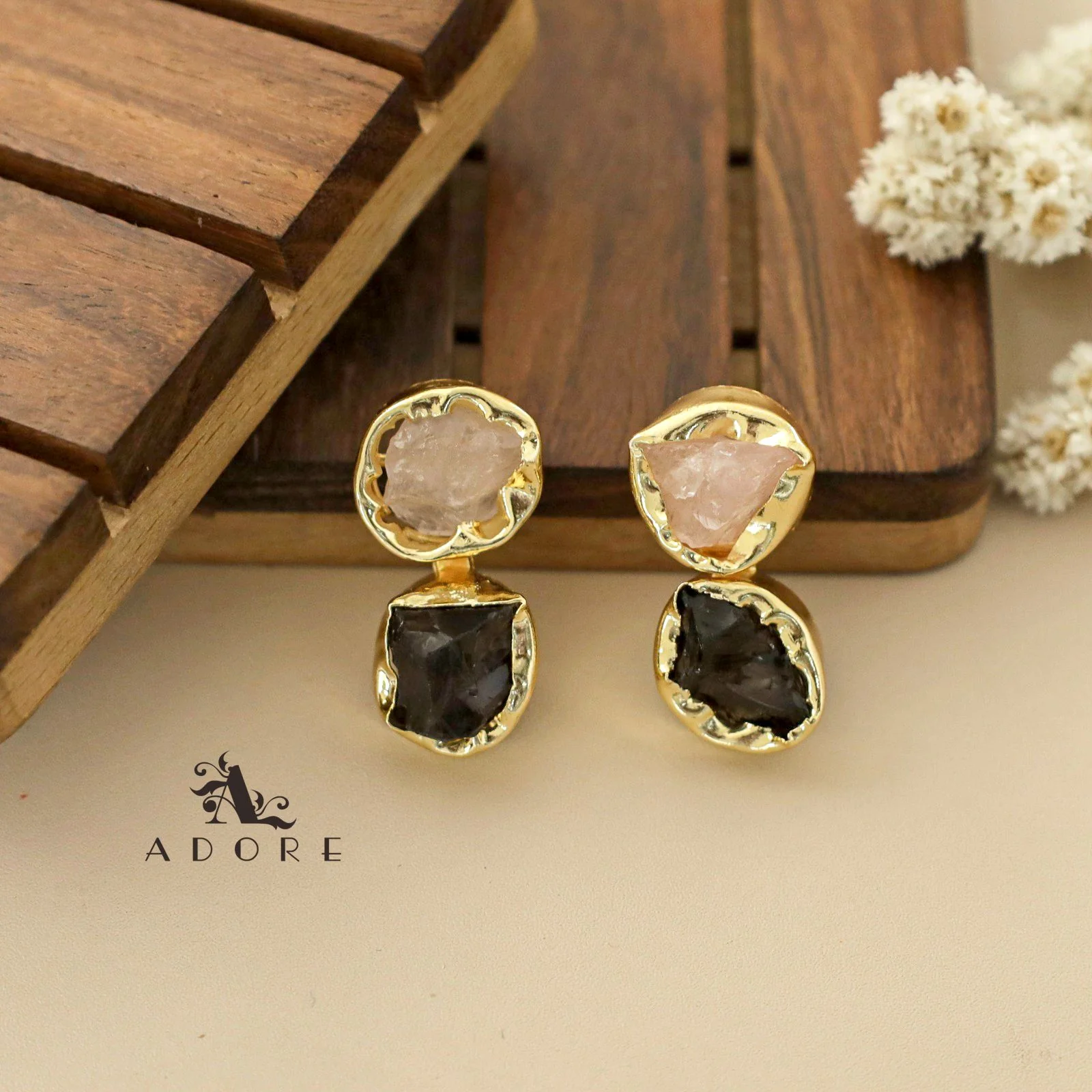 Ivona Dual Raw Stone Earring - Image 25