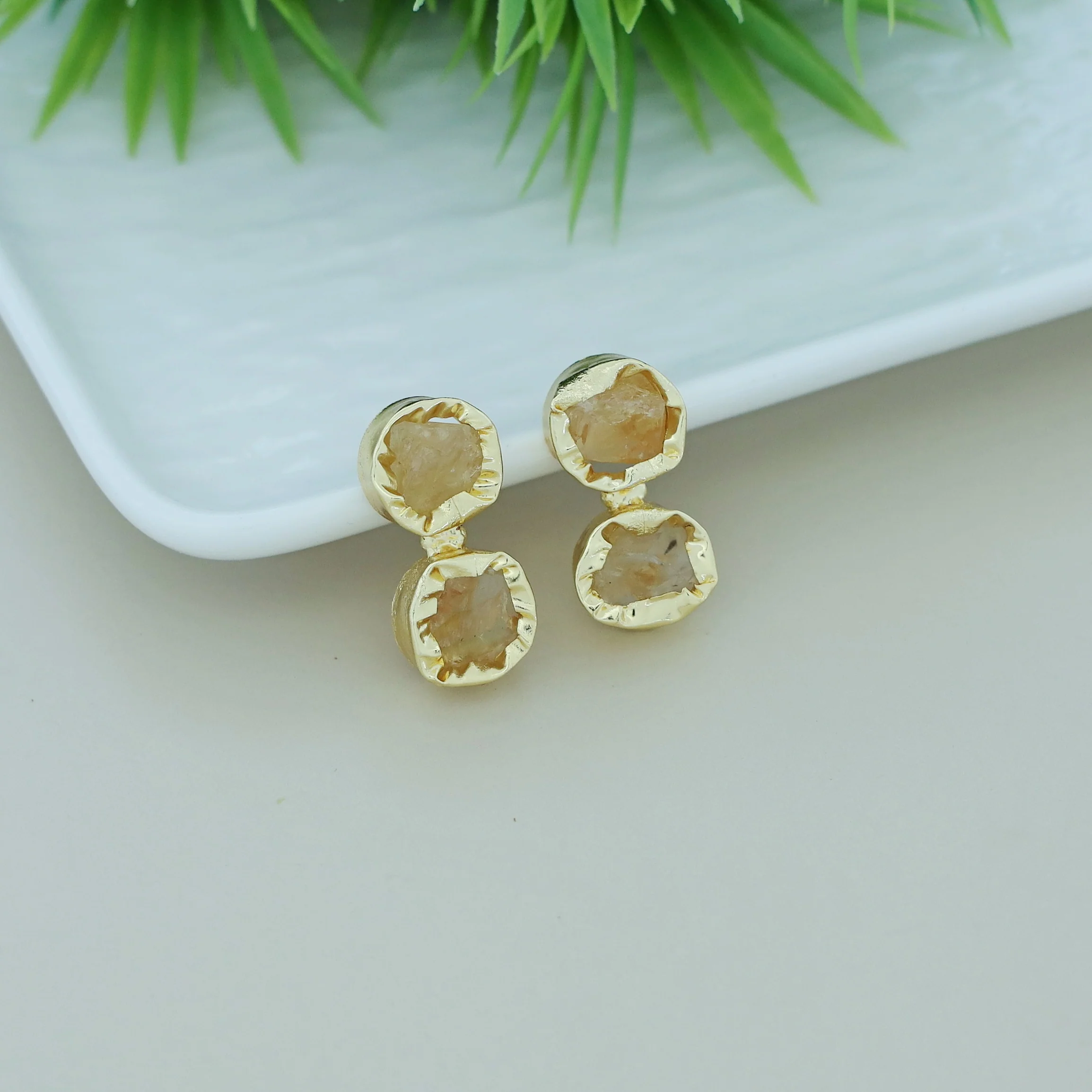 Ivona Dual Raw Stone Earring - Image 28