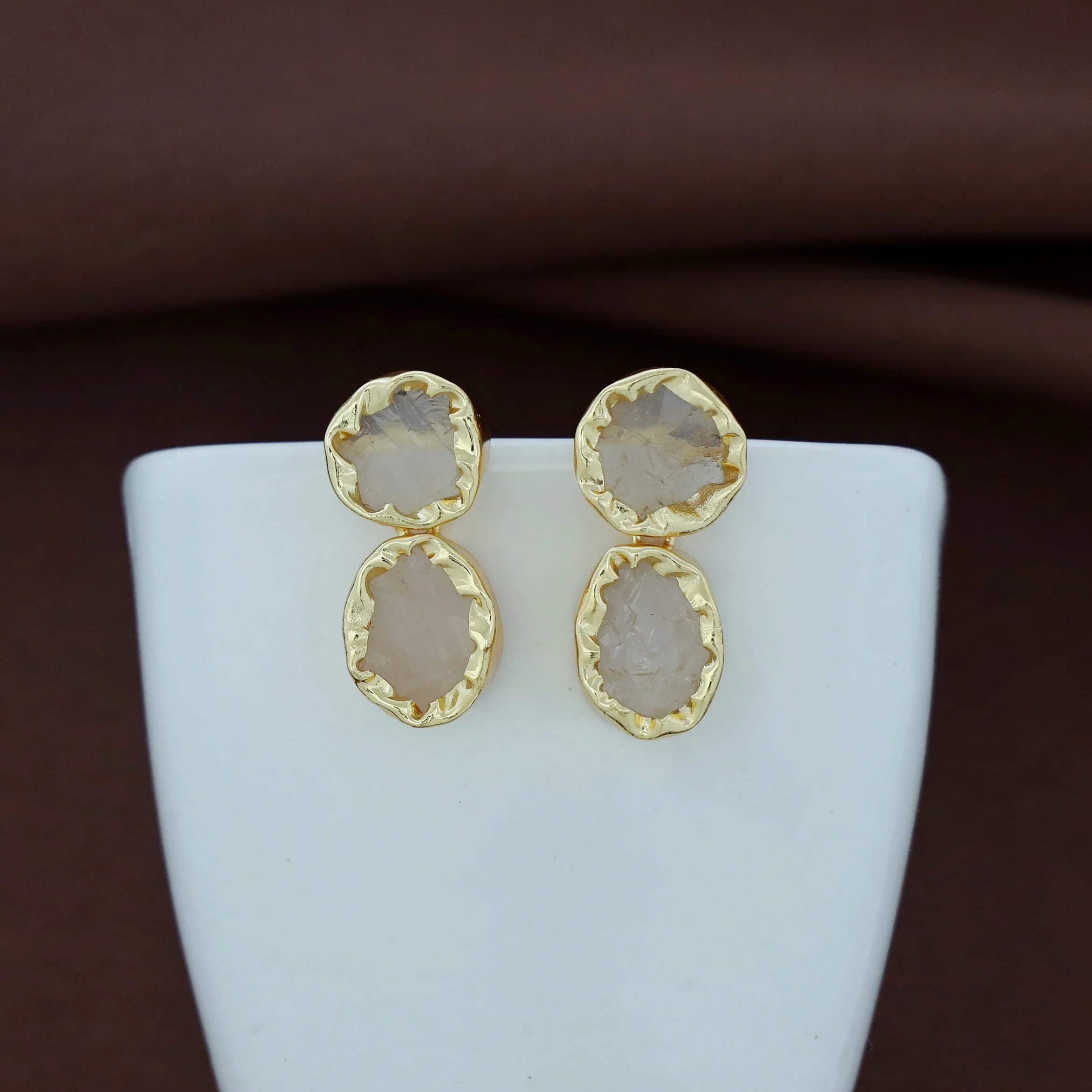 Ivona Dual Raw Stone Earring - Image 3
