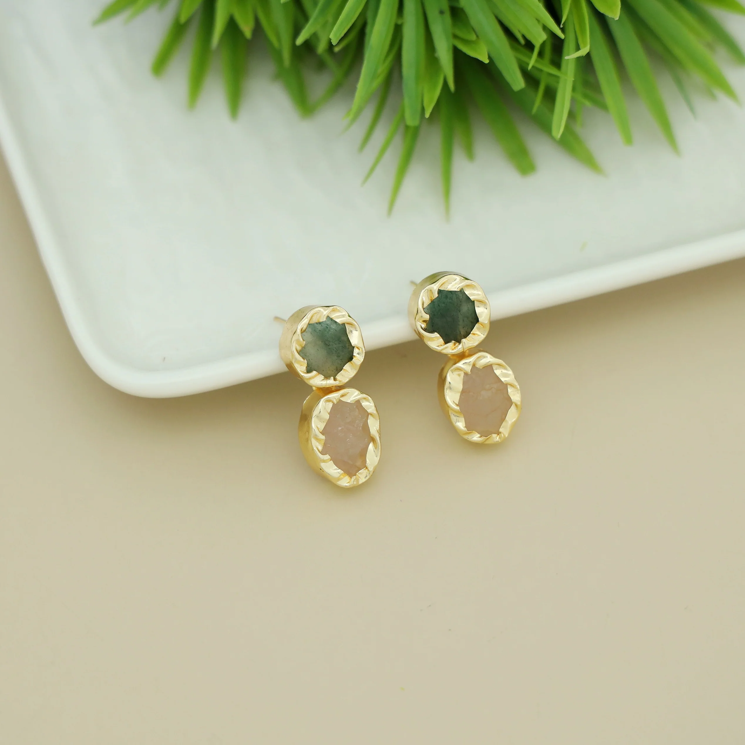 Ivona Dual Raw Stone Earring - Image 30