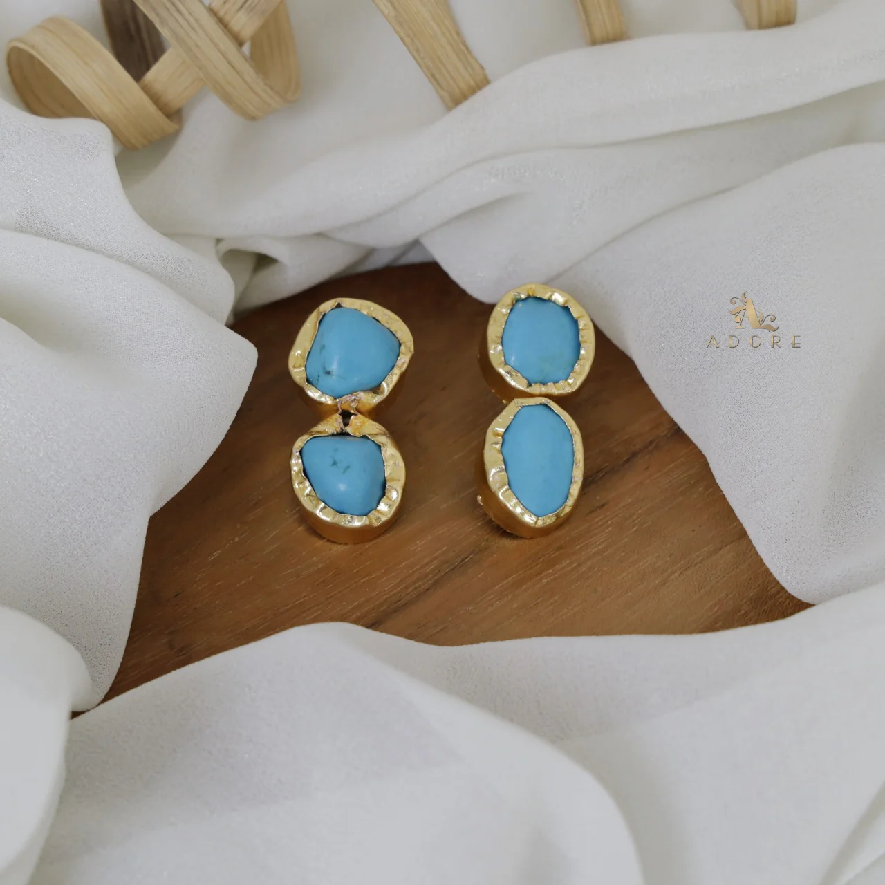 Ivona Dual Raw Stone Earring - Image 5