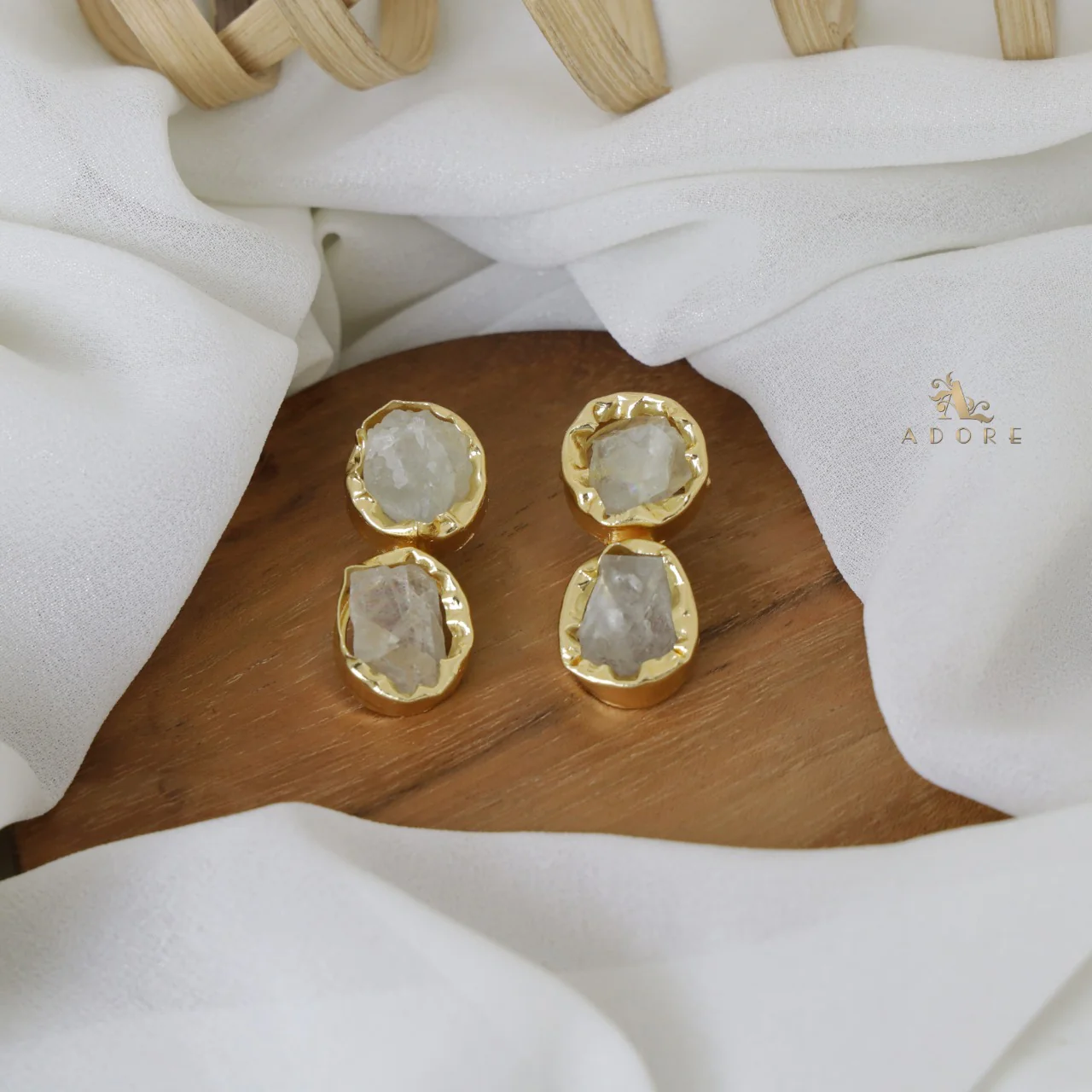 Ivona Dual Raw Stone Earring - Image 9