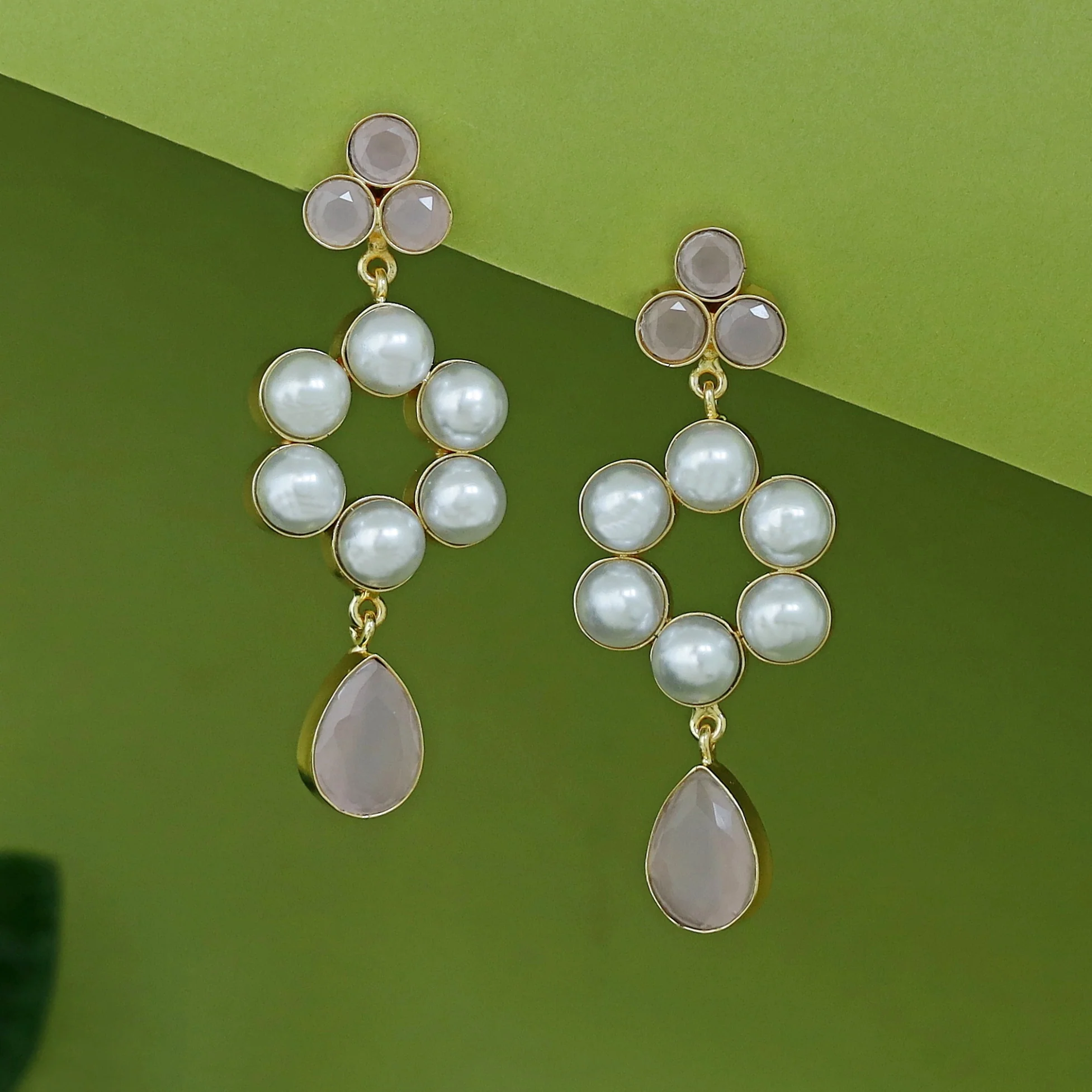 Izaan Glossy Drop Pearl Flower Earring - Image 9
