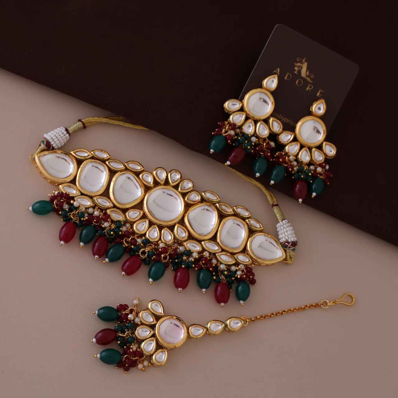 Jaanviya Kundan Choker Bridal Set - Image 6