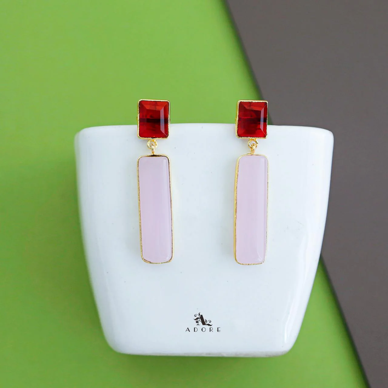 Jaarvi Dual Rectangle Earring - Image 2