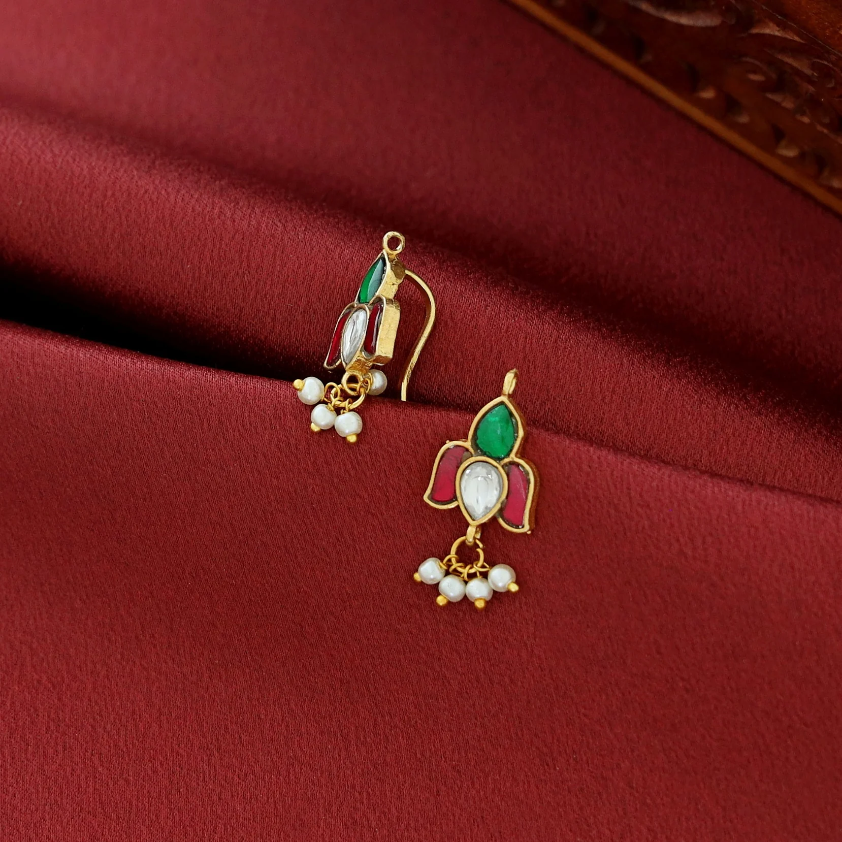 Jadau Kundan Designer Pearl Bugadi (Set Of 2) - Image 11