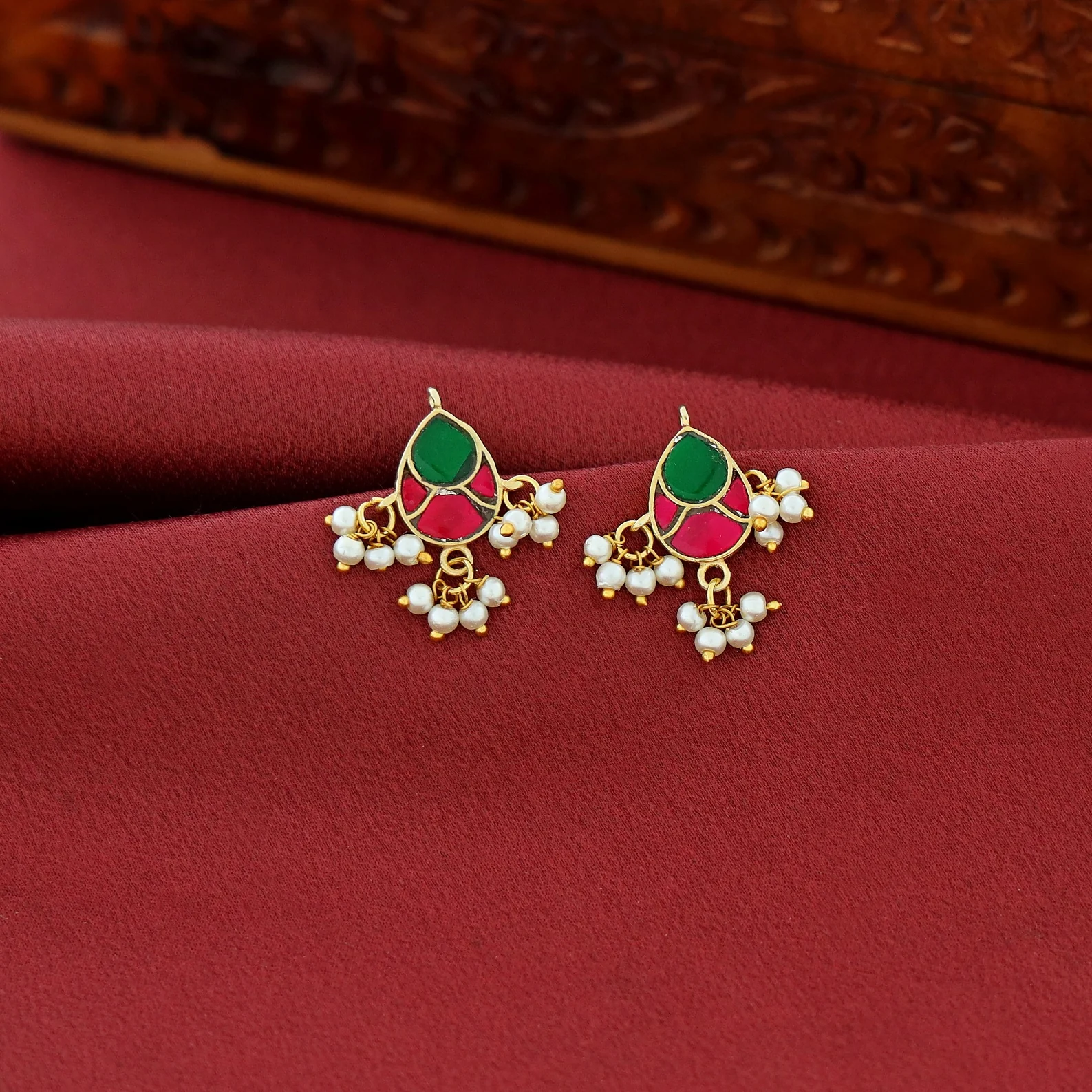 Jadau Kundan Designer Pearl Bugadi (Set Of 2) - Image 12