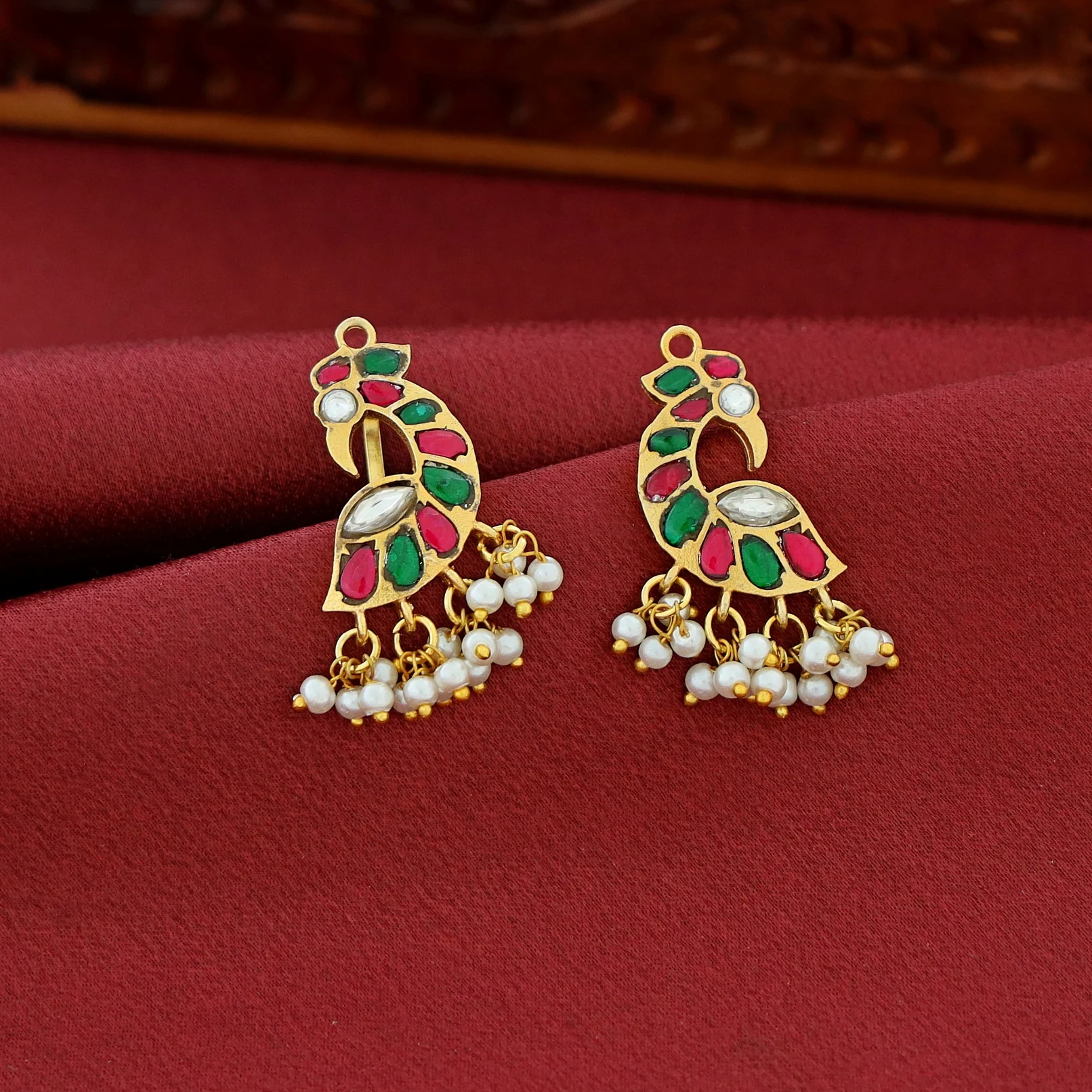 Jadau Kundan Designer Pearl Bugadi (Set Of 2) - Image 13