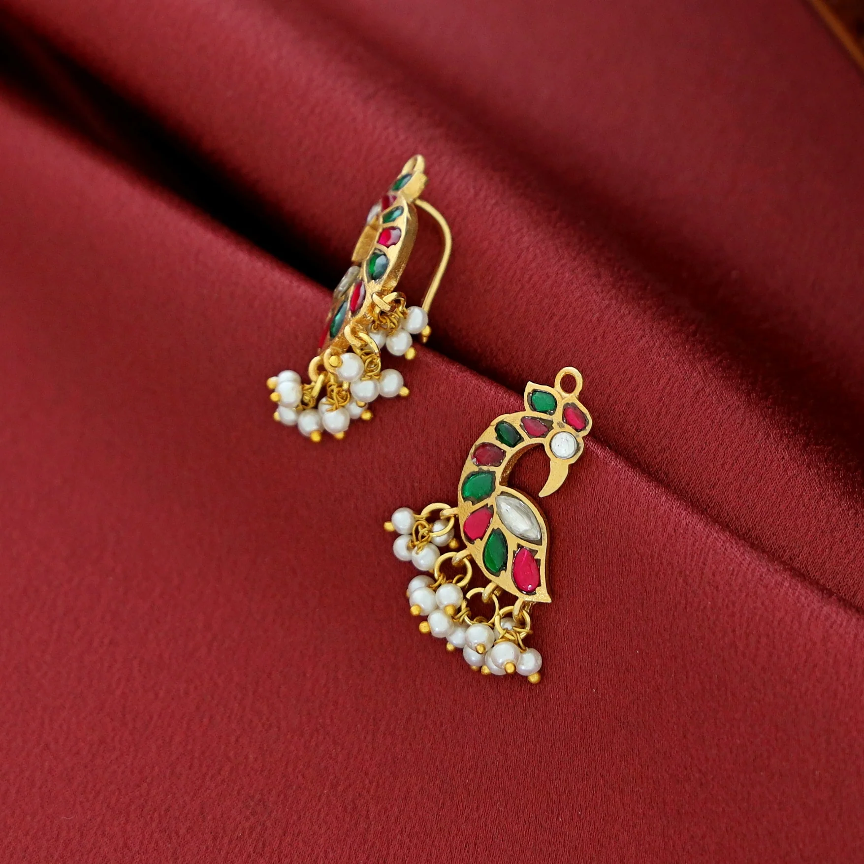 Jadau Kundan Designer Pearl Bugadi (Set Of 2) - Image 14