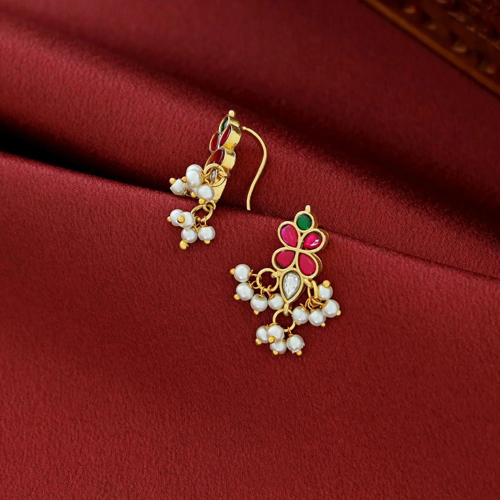 Jadau Kundan Designer Pearl Bugadi (Set Of 2) - Image 16