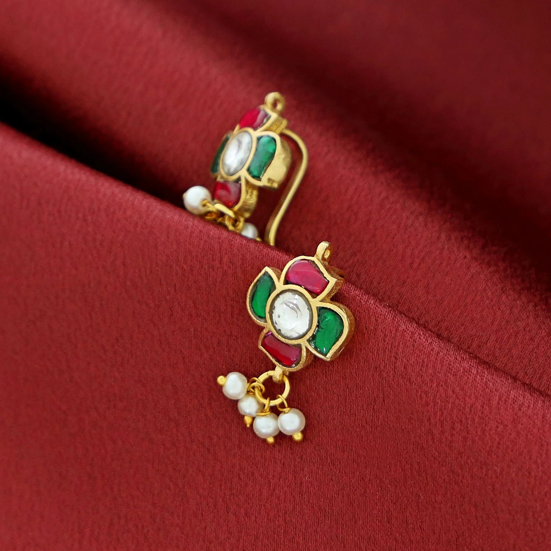 Jadau Kundan Designer Pearl Bugadi (Set Of 2) - Image 19