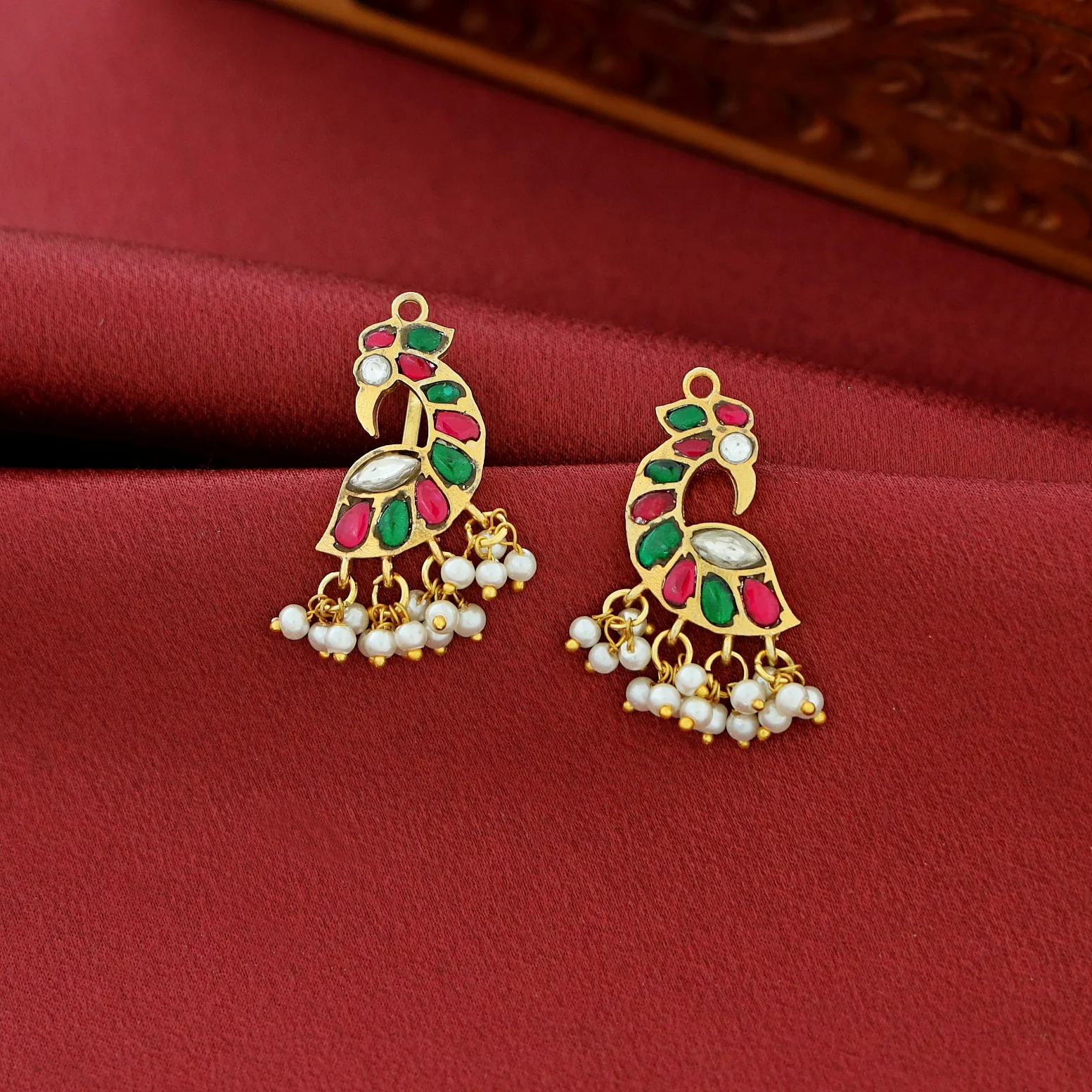 Jadau Kundan Designer Pearl Bugadi (Set Of 2) - Image 7