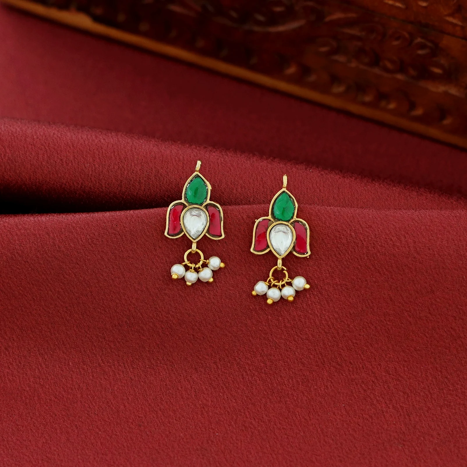 Jadau Kundan Designer Pearl Bugadi (Set Of 2) - Image 9
